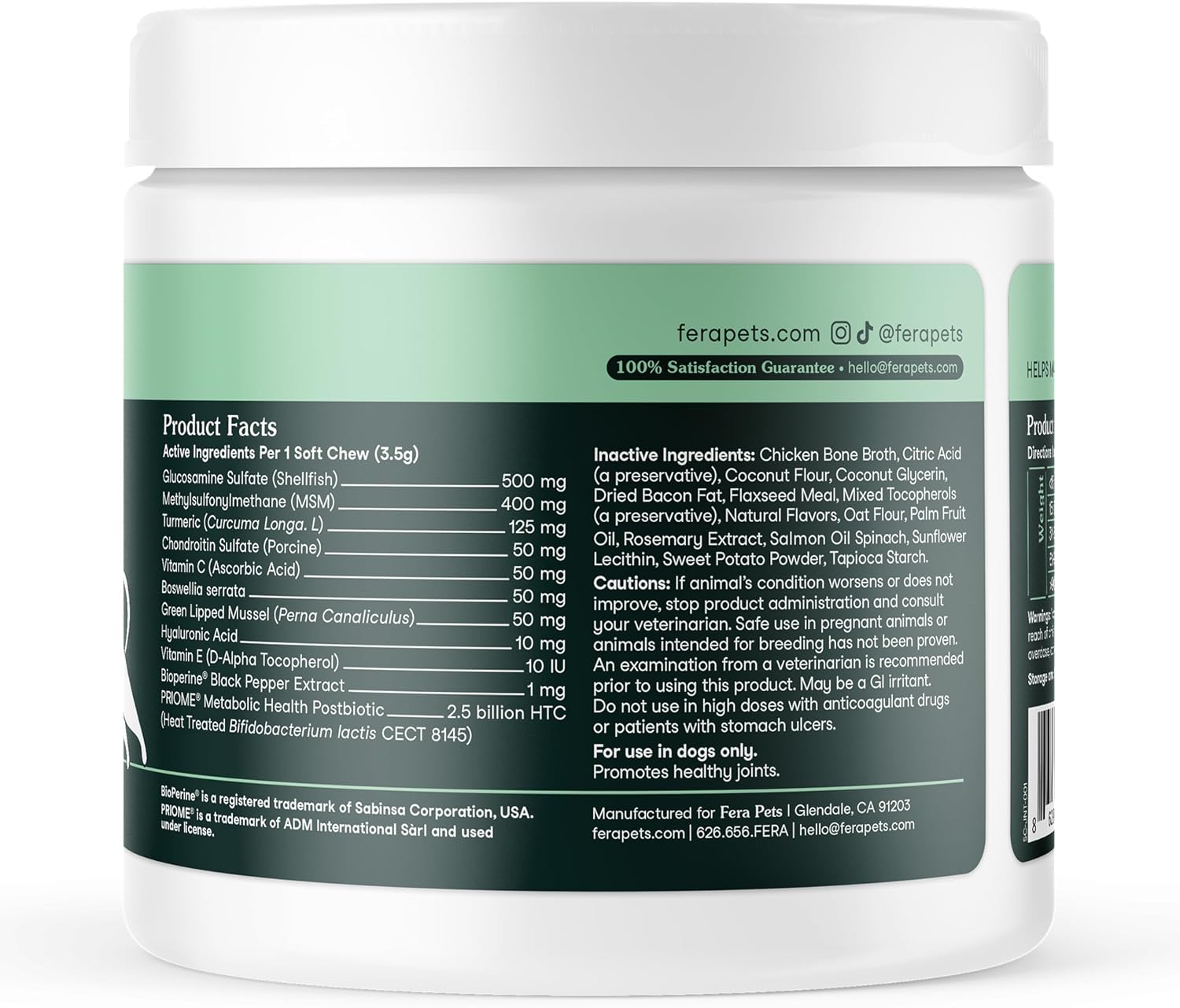 Fera Pets Hip & Joint Supplement for Dogs with Glucosamine, 90 Soft Chews | Fera Pets Hip & Joint Supplement for Dogs with Glucosamine, 90 Soft Chews