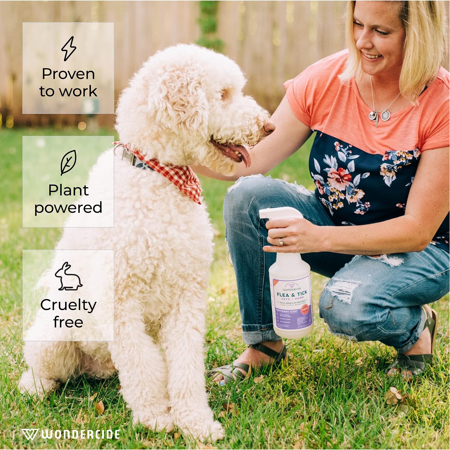 Wondercide Flea Tick & Mosquito Spray for Pets & Home - Cedarwood 16 fl oz | With Natural Essential Oils - Killer, Control, Prevention, Treatment of Fleas & Ticks for Dogs and Cats - Pet & Family Safe