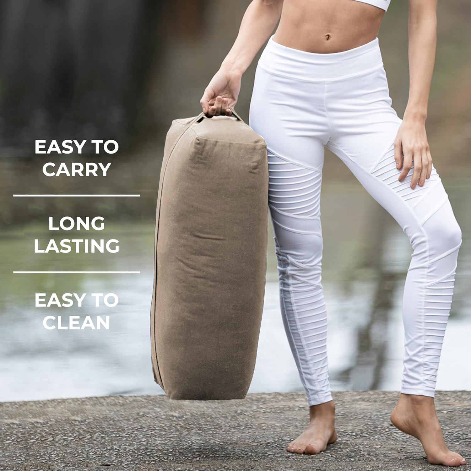 Firm Large Yoga Bolster, 24x12x6in