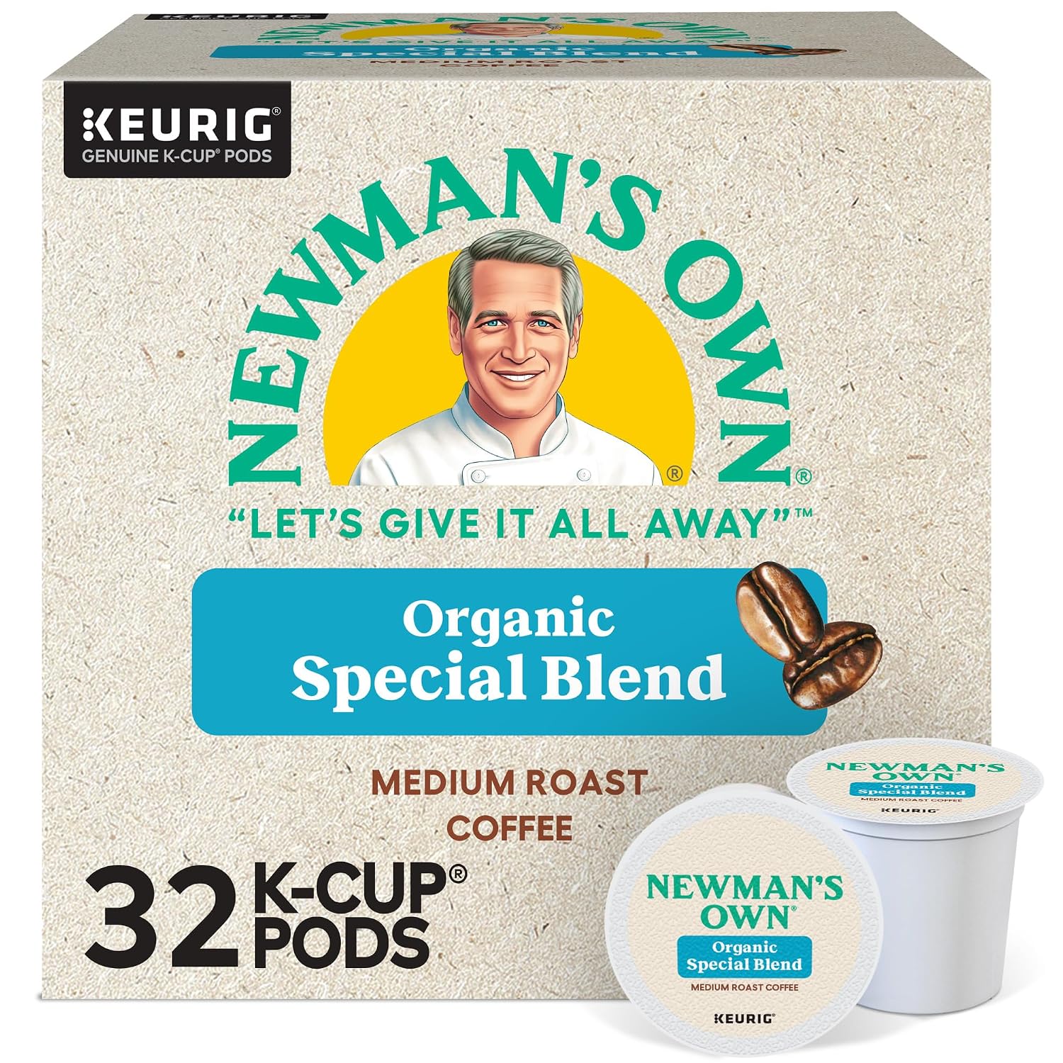 Newman's Own Organics Special Blend Keurig Single-Serve K-Cup Pods, Medium Roast Coffee, 96 Count