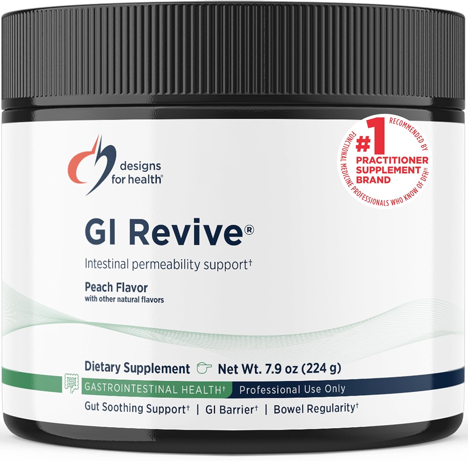 Designs for Health GI Revive Gut Health Powder - L Glutamine & Citrus Pectin for Digestive Health + Slippery Elm