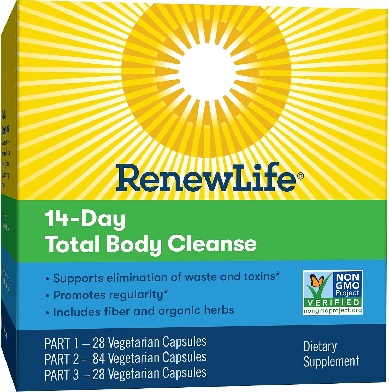 Renew Life Adult Cleanse - Total Body Cleanse for Men & Women - 2-Part, 14-Day Program - Dairy & Soy Free - 140 Vegetarian Capsules | 2-Part