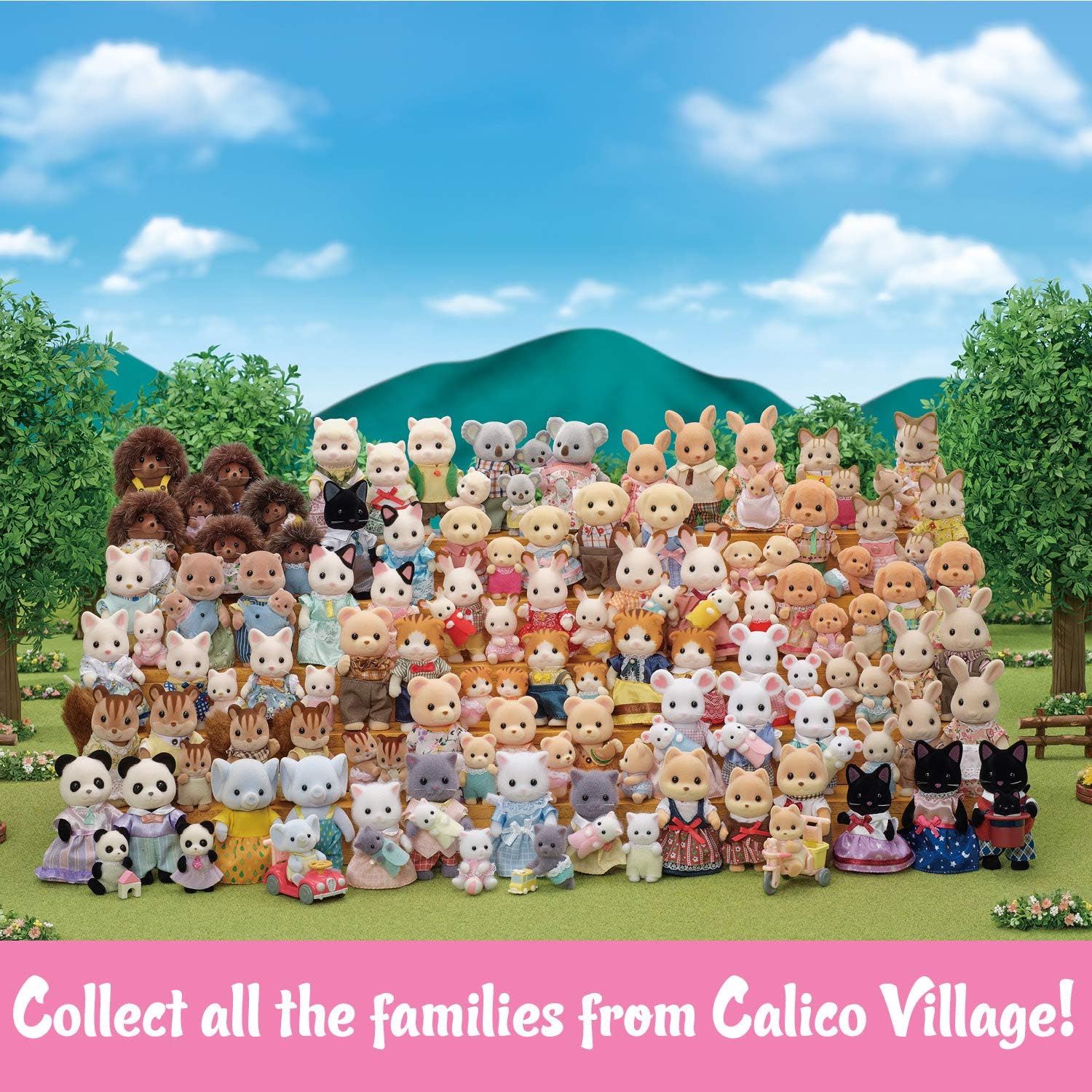 Calico Critters, Sandy Cat Family, Dolls, Dollhouse Figures, Collectible Toys, Premium, 3 inches