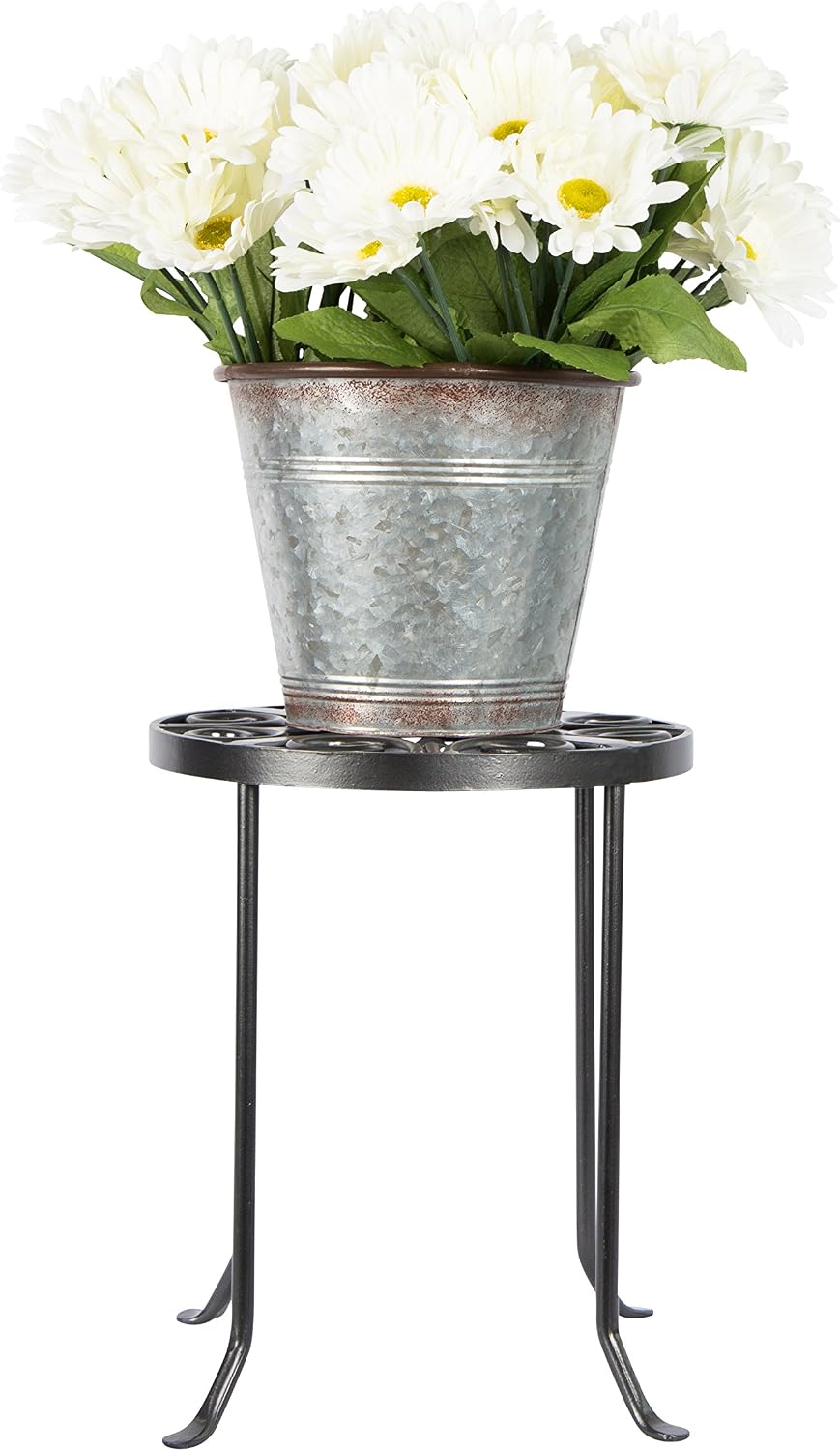 Achla Designs VTT-01 Round Trivet Wrought Iron Plant Stand, Graphite