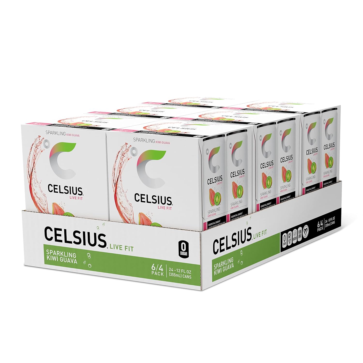 CELSIUS Sparkling Orange, Sugar Free Energy Drink, 12 Fl Oz (Pack of 4)