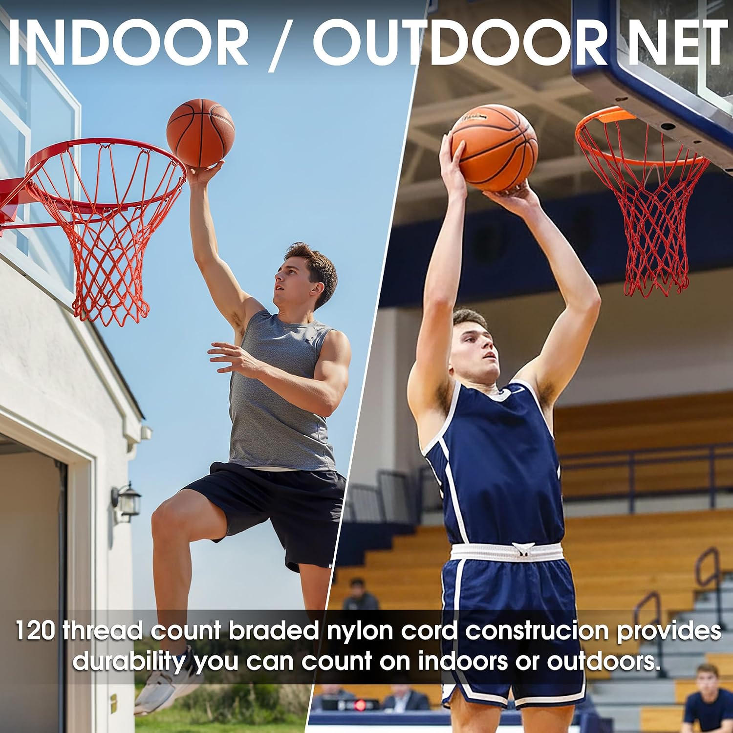 Cannon Sports Heavy Duty Basketball Net Replacement - 21 Inches - 12 Loop Standard Size - Weather Resistant for Indoor/Outdoor Courts - Fits All Standard Rims