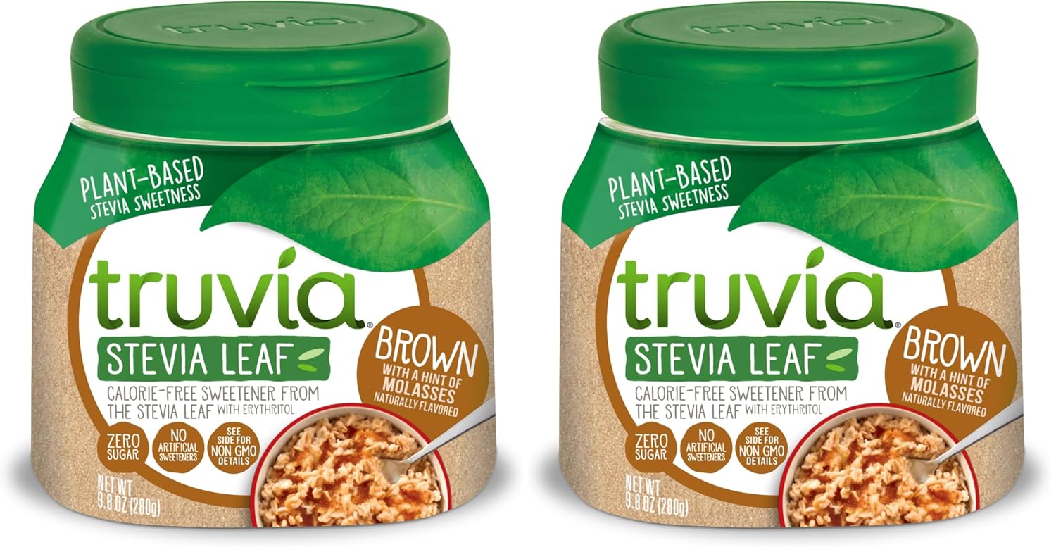 Truvia, Sweetener Natural Calorie Free, 9.8 Ounce | Spoonable jar; 3/4 tsp = 2 tsp sugar; stevia leaf, erythritol; non-GMO, gluten-free, kosher; diabetic & keto