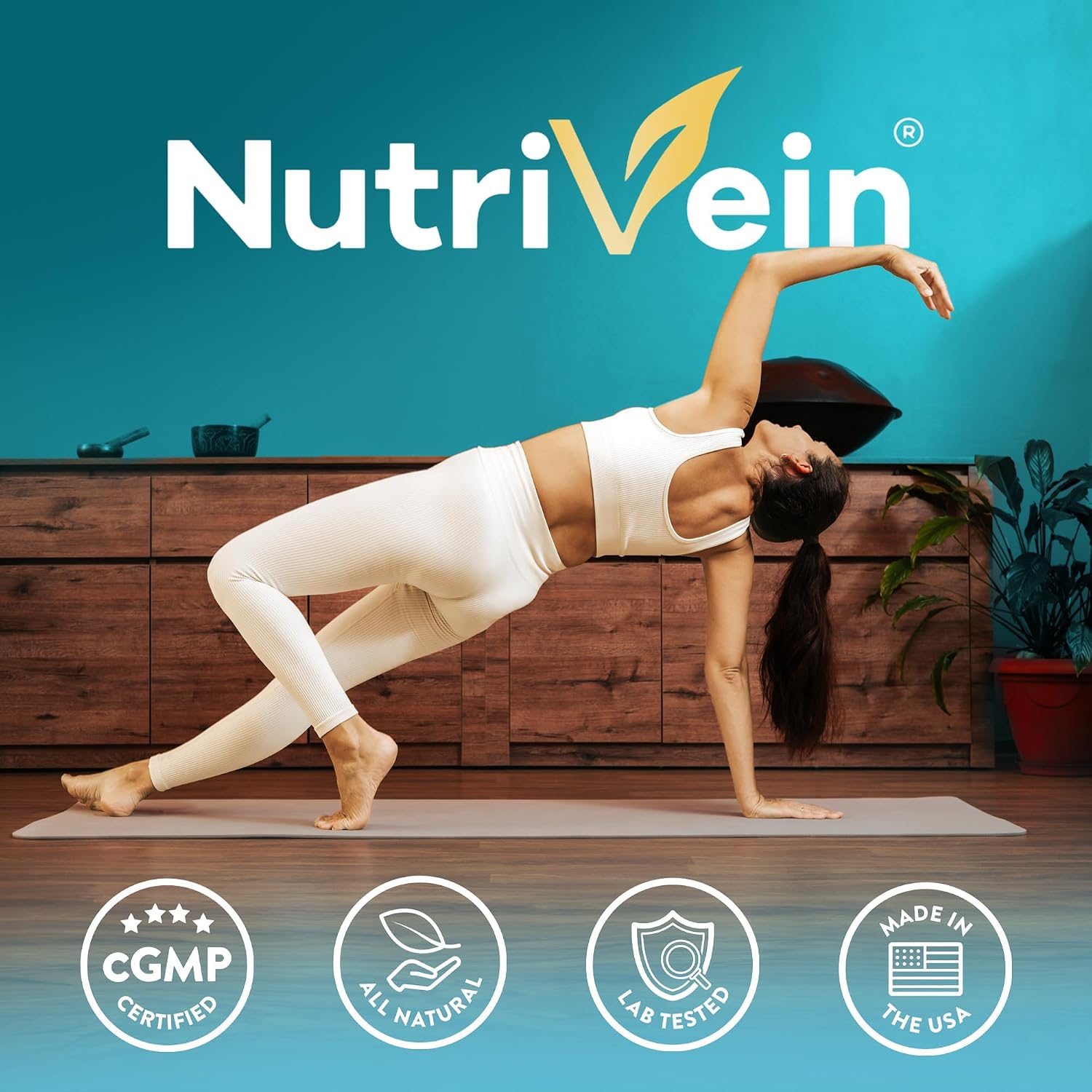 Nutrivein Organic Sea Moss 1600 mg, Bladderwrack & Burdock - 120 Capsules