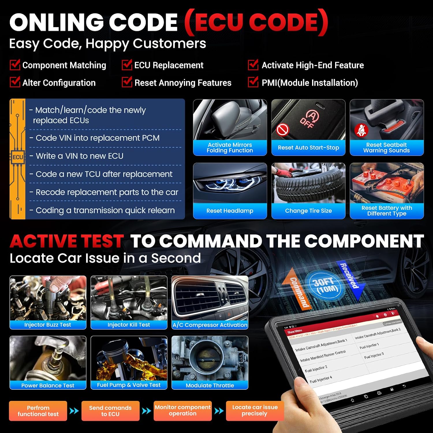 LAUNCH X431 PRO V5.0, 2026 New Bluetooth Bidirectional Scan Tool, ECU Code | 38+ Services, All-in-One Full System Automotive Scanner Diagnostic Tool