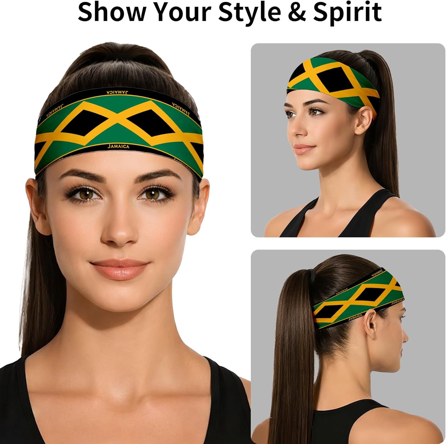 Sports Headband for Women Men,Flag Pattern Workout Head Band,Sweat Bands,Women Running Cycling Yoga Fitness,WorkoutSports Gift