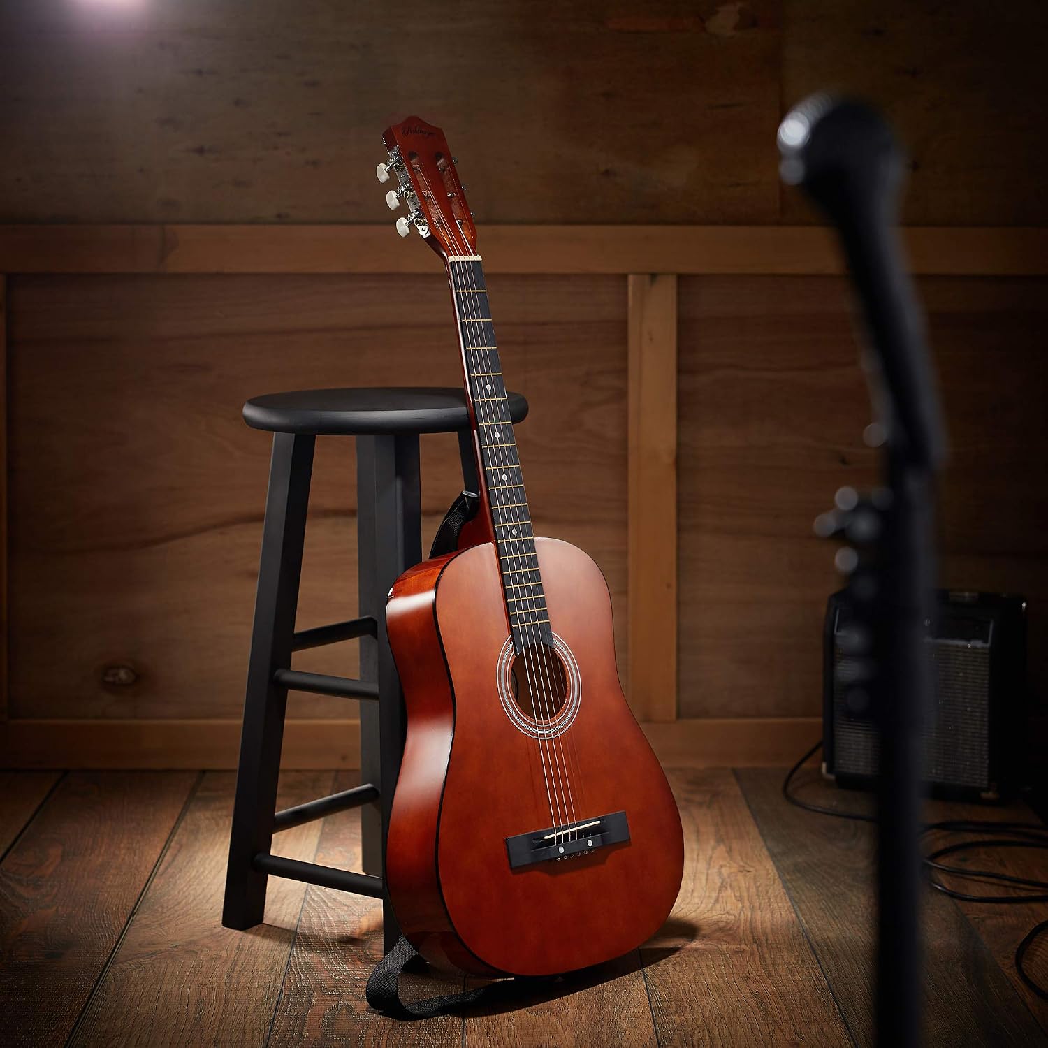 Ashthorpe 38-inch Beginner Acoustic Guitar (Red), Starter Kit with Gig Bag, Extra Strings, Strap, Picks, and Lessons