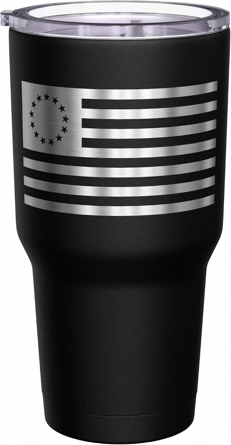 We The People Holsters - 1776 Betsy Ross Flag - Betsy Ross Mug - American Flag Coffee Travel Mug - American Flag Tumbler - Double Insulated Tumbler - 30 oz