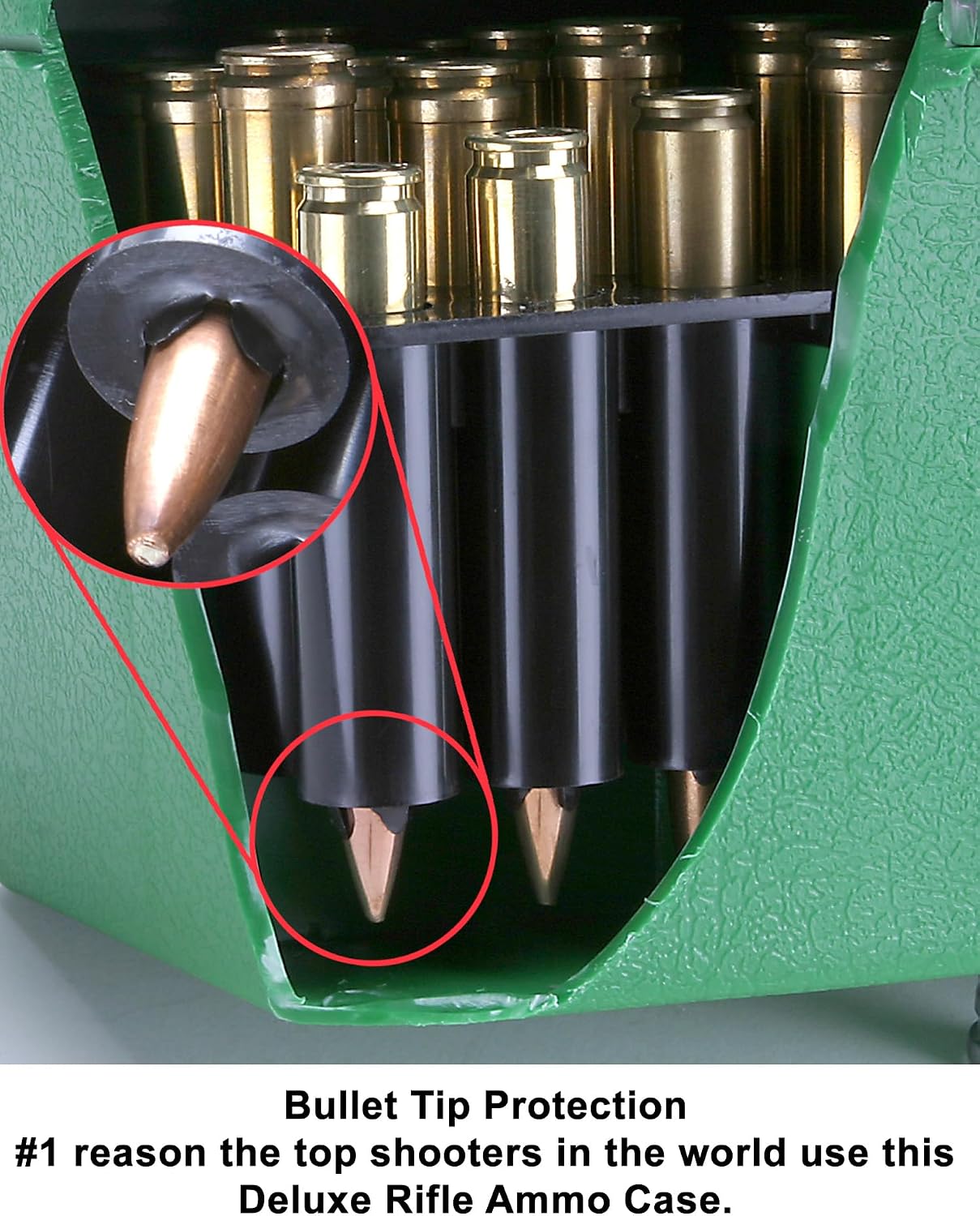 R-100-MAG - Deluxe Ammo Box 100 Round Handle WSM WSSM Ultra Mag, Green, 7.73 x 8 x 4.47"