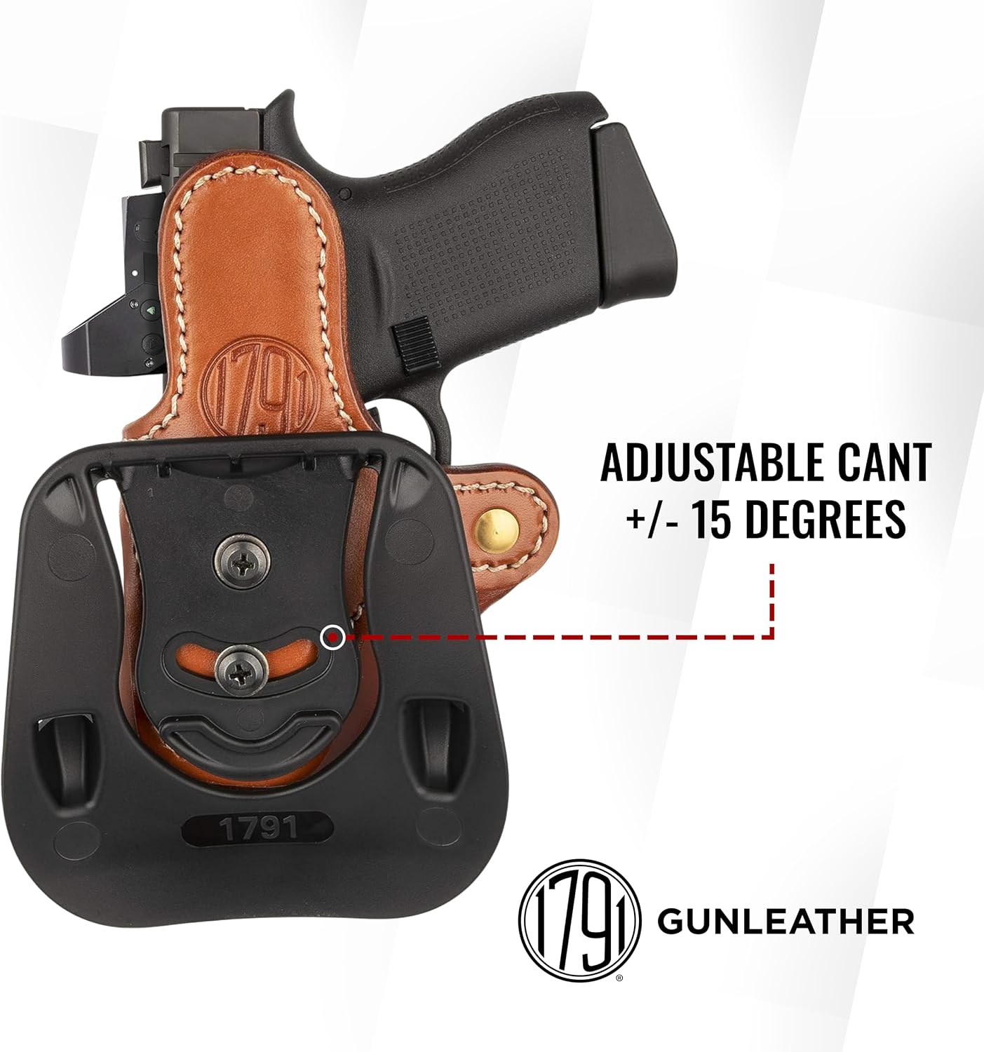 1791 Optic Ready Paddle Holster Fits Glock 43X, 43, 48, FN Reflex, Sig P365