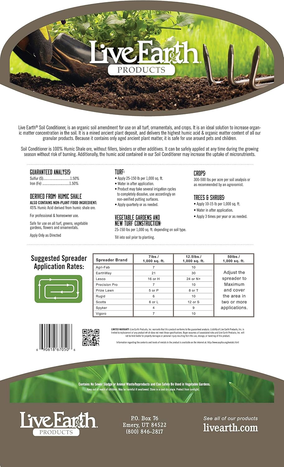 Live Earth Products' Humate Soil Conditioner - 50 lb Bag