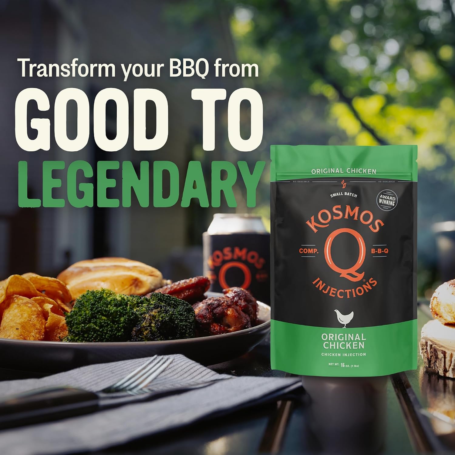 Kosmos Q Reserve Blend Brisket Injection, Premium Beef BBQ Marinade for Tender & Juicy Brisket, Phosphate-Enhanced for Moisture Retention, Competition-Grade Seasoning, Gluten Free, 16 Oz Jar