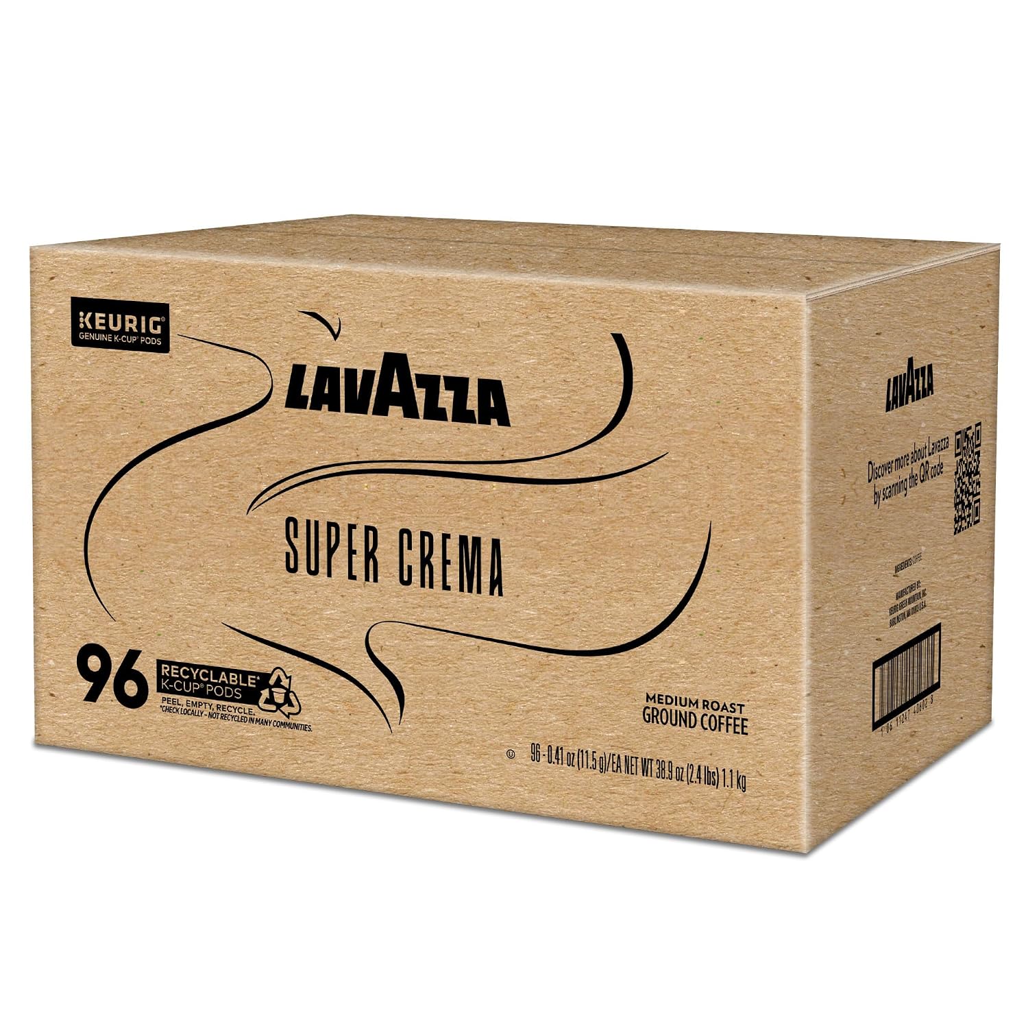 Lavazza Espresso, Single-Serve Keurig K-Cup Pods, Medium Roast Coffee, 32-Count Box