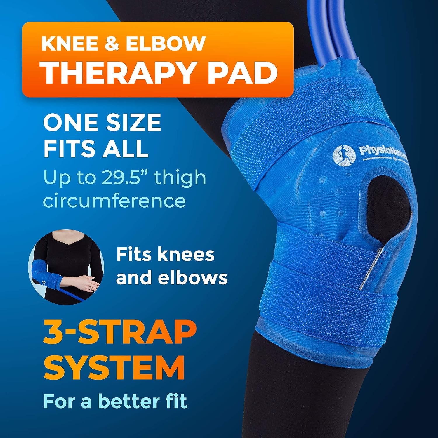 PhysioNatural Cold Therapy Ice Machine for Knee Surgery Recovery – Programmable Continuous Cryotherapy System with Adjustable Knee Pad for Post-Op