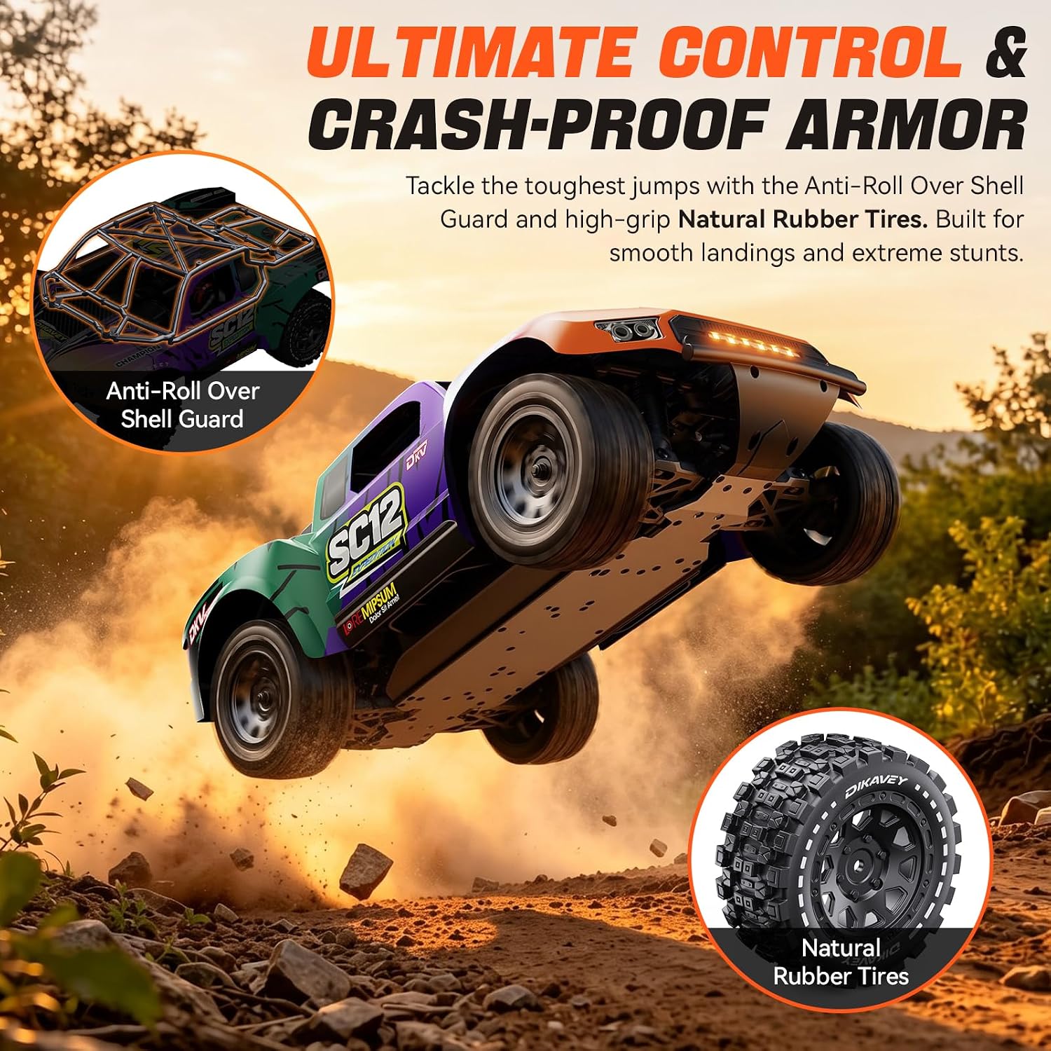 1/12 Brushless Remote Control Car RTR, 42MPH (70+Km/H 4WD Rc Short-Course Truck, Amateur-Level Rc Drift Car, Equipped with 3s 2200 Mah Battery, All-Terrain Tires, Suitable for Adults-RED