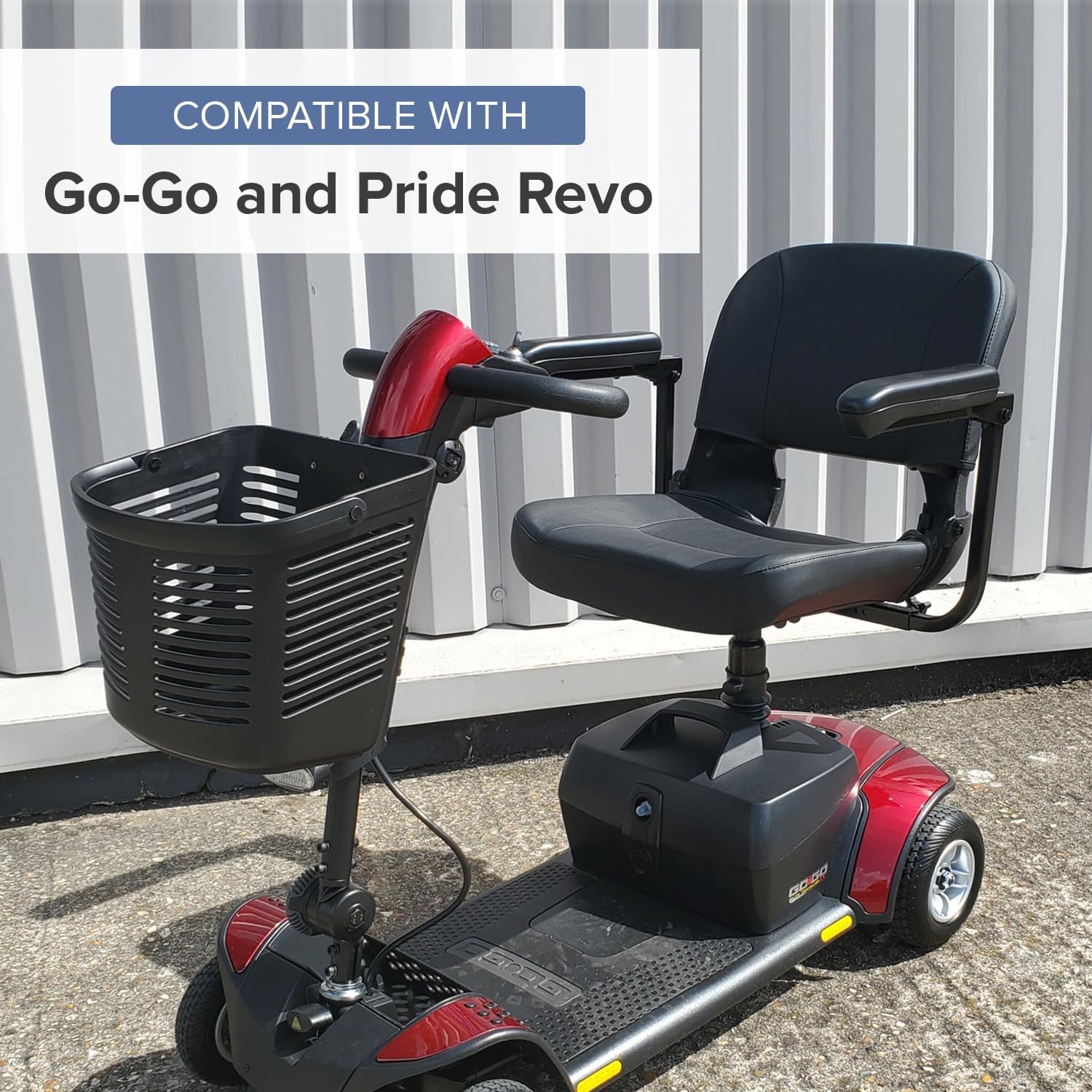 Black Vinyl Seat Base for Go-Go and Pride Revo (SC60/SC63/SC64) Mobility Scooters - Replacement 17-1/2"x16-1/2 Foam Insert with Cover for Standard