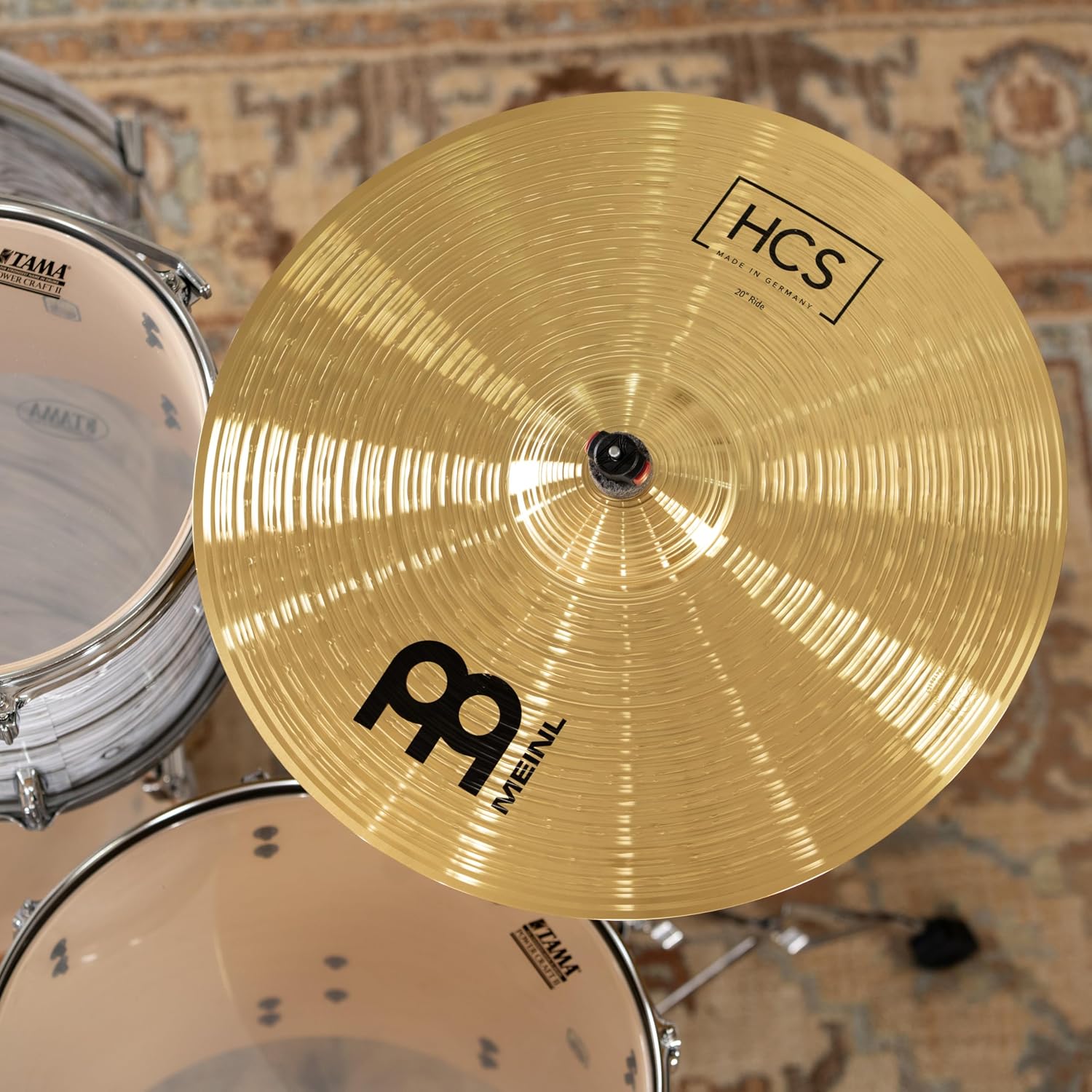 Meinl Cymbal Set Box Pack with 14” Hihats, 20” Ride, 16” Crash, Plus a FREE 10” Splash – HCS Traditional Finish Brass – Made In Germany