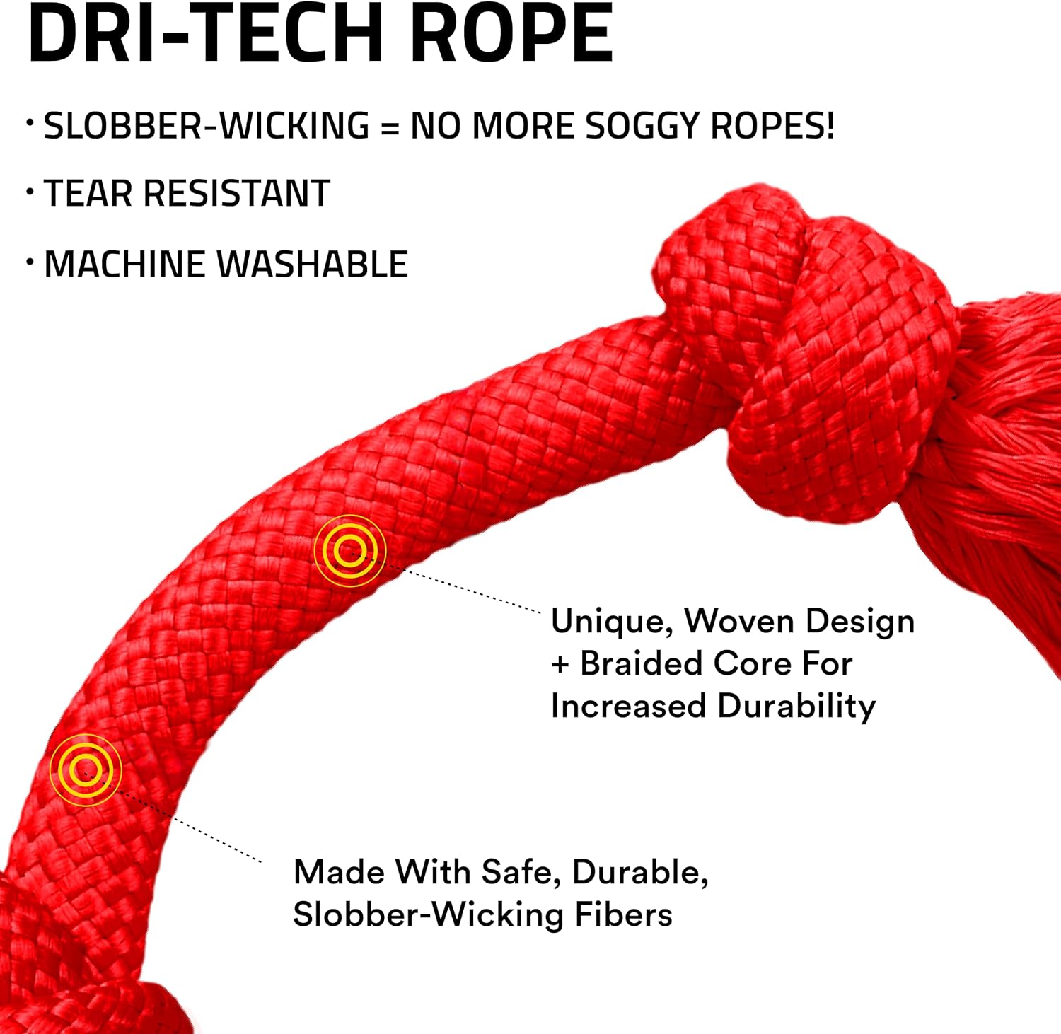 Playology Tug Rope Dog Toys for Large Breed Dogs - Jumbo, Beef Scent