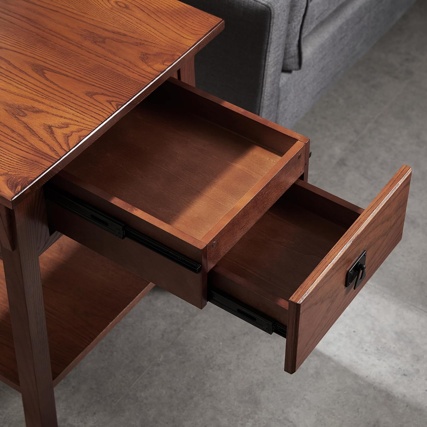 Leick Home Shield Wedge End Table, 21", Glazed Auburn