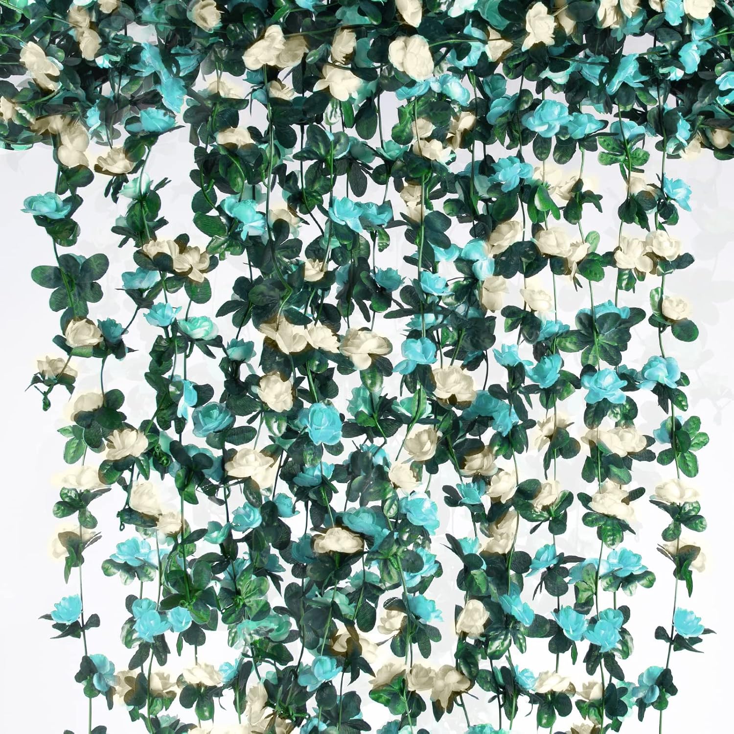 8Pcs x 8.2FT Artificial Flower Garland Floral Rose Vine Decor, Pink Flower