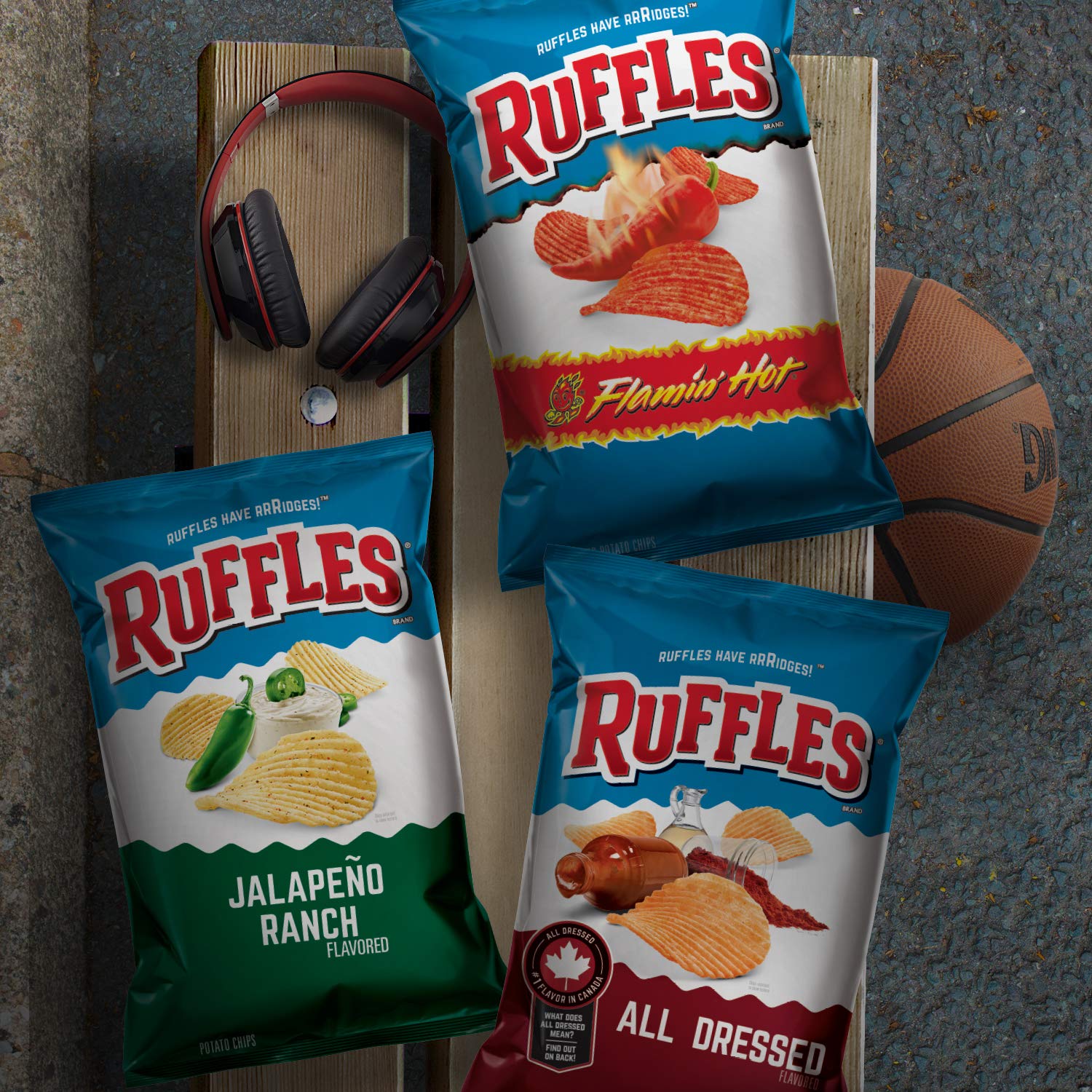 Ruffles Potato Chips, Queso, Cheddar Cheese, 8 Ounce