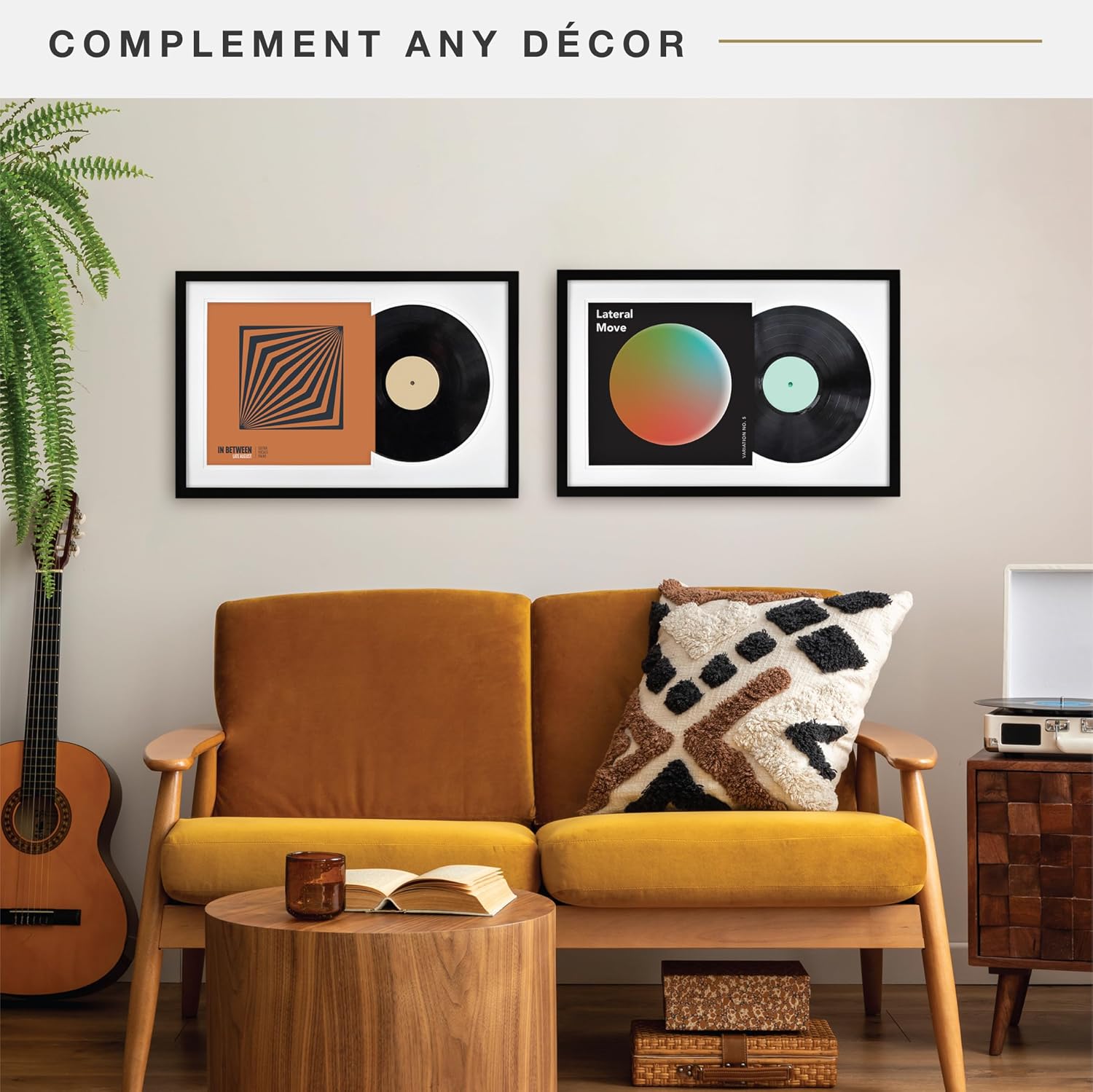 MCS Single Matted Record Album Frame, 15x15, Black