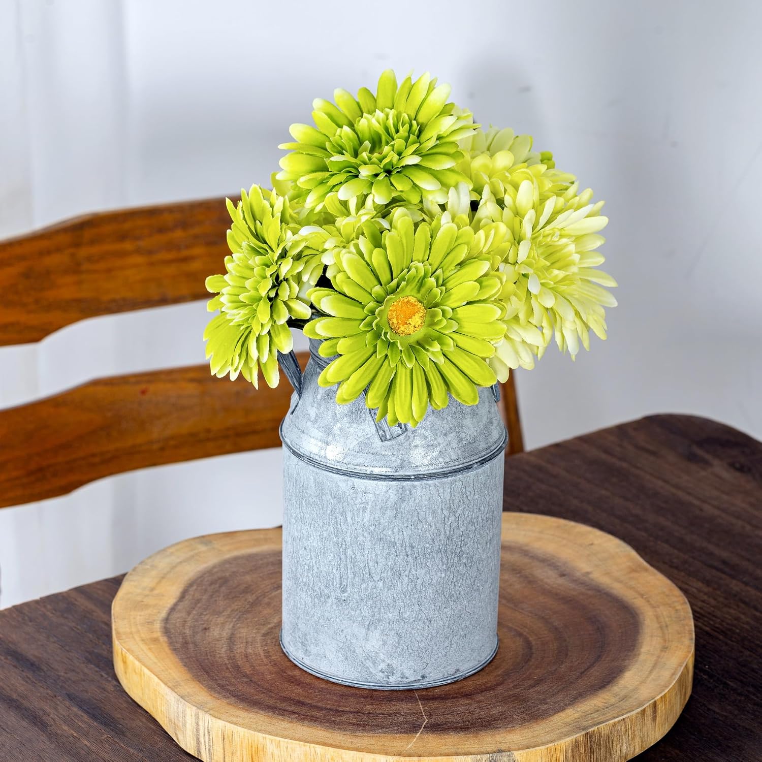 TOPIA Artificial African Daisies Flowers African Daisy Silk Flowers Artificial Gerbera Daisies Pack of 10 (Yellow)