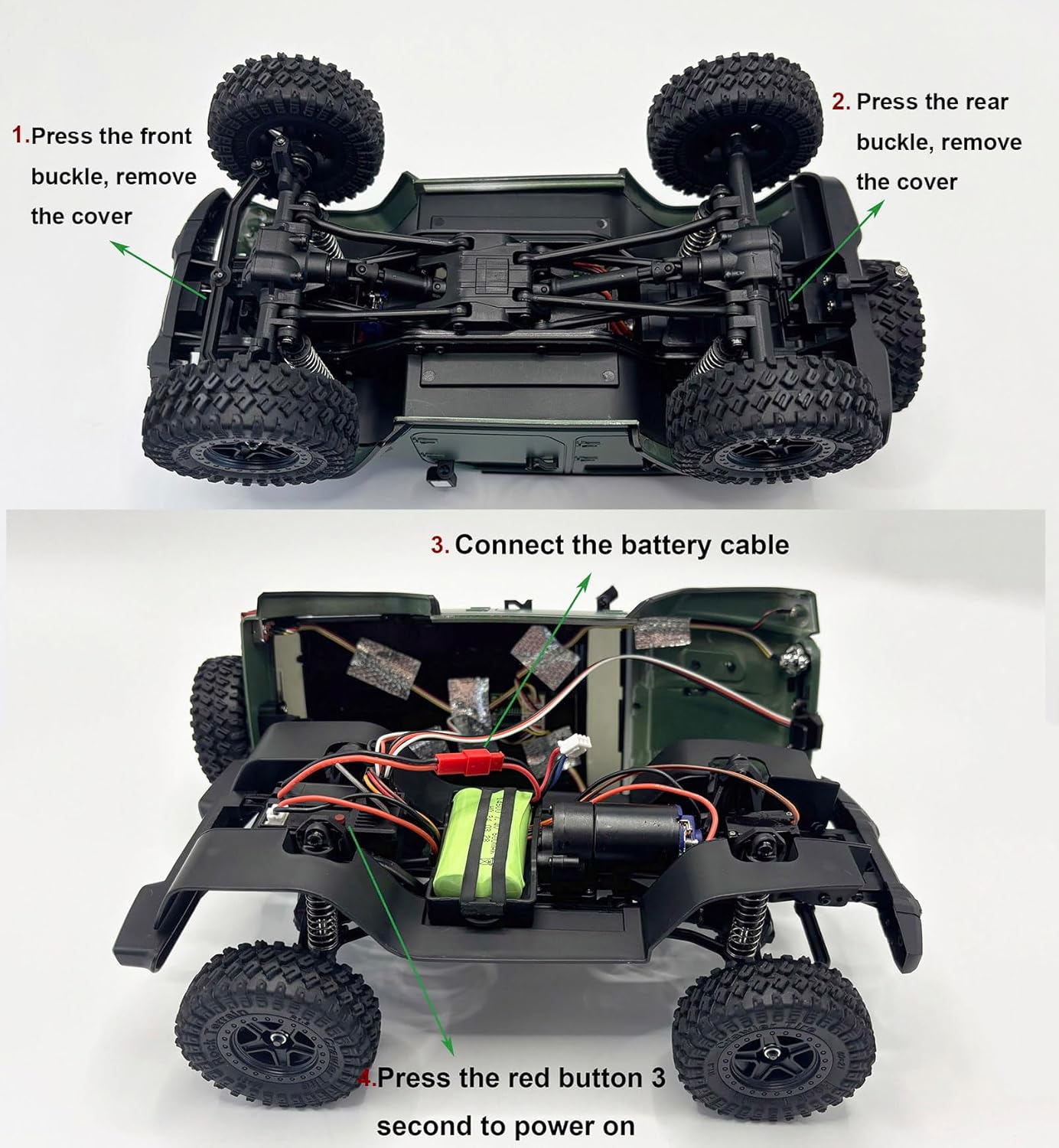 WPLDEWAN 1/18 RC Crawler RC Jeep Remote Control Truck Off Road | RC Rock Crawler 4x4 RTR All Terrain 370 Brushed Motor 2.4GHz Full Proportional 3