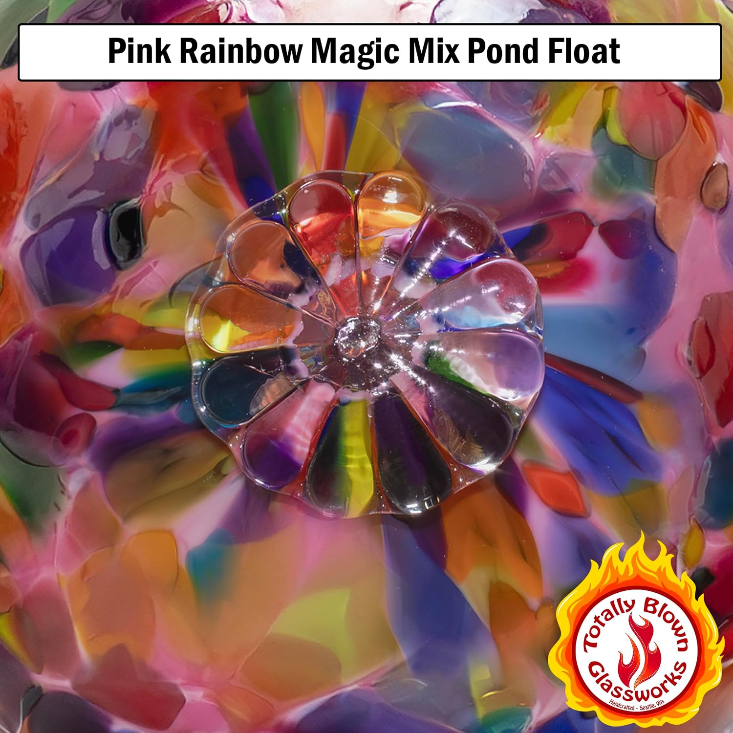 Totally Blown Glassworks Pond Float. Handmade Blown Glass, Garden Gazing Ball, Table Centerpiece