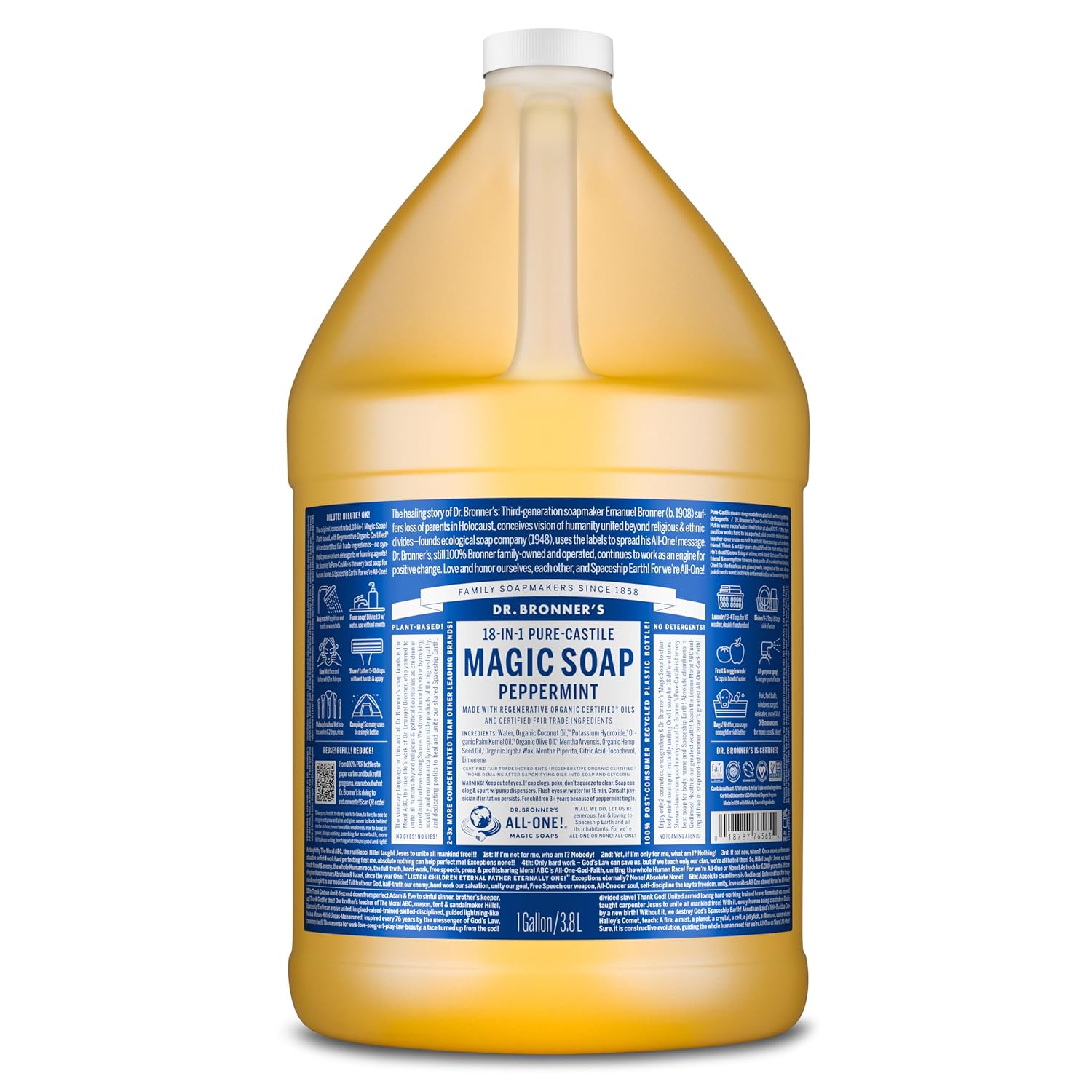 Dr. Bronner's Dr. Bronner Hemp Peppermint Pure Castile Oil Made with Organic Oils Certified - 25 Oz, 1count