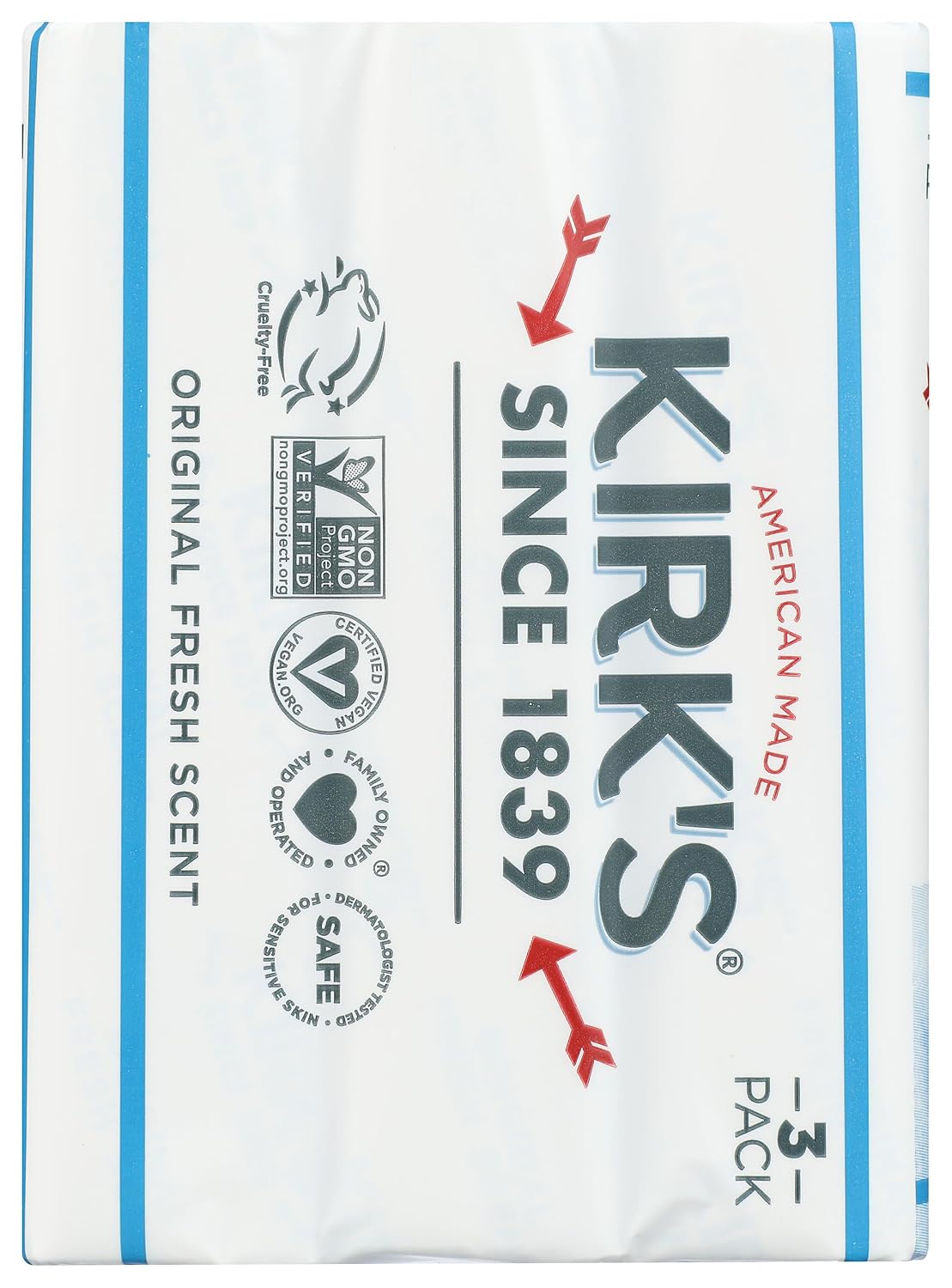 Kirk's Original Coco Castile Soap Fragrance Free 4 oz (Multi-Pack)