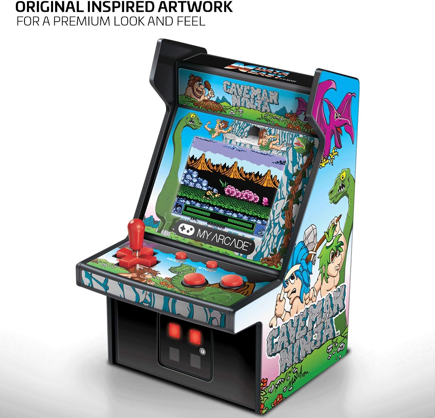My Arcade Micro Player Mini Arcade Machine: Galaga Video Game, Fully Playable, 6.75 Inch Collectible, Color Display, Speaker, Volume Buttons, Headphone Jack - Electronic Games