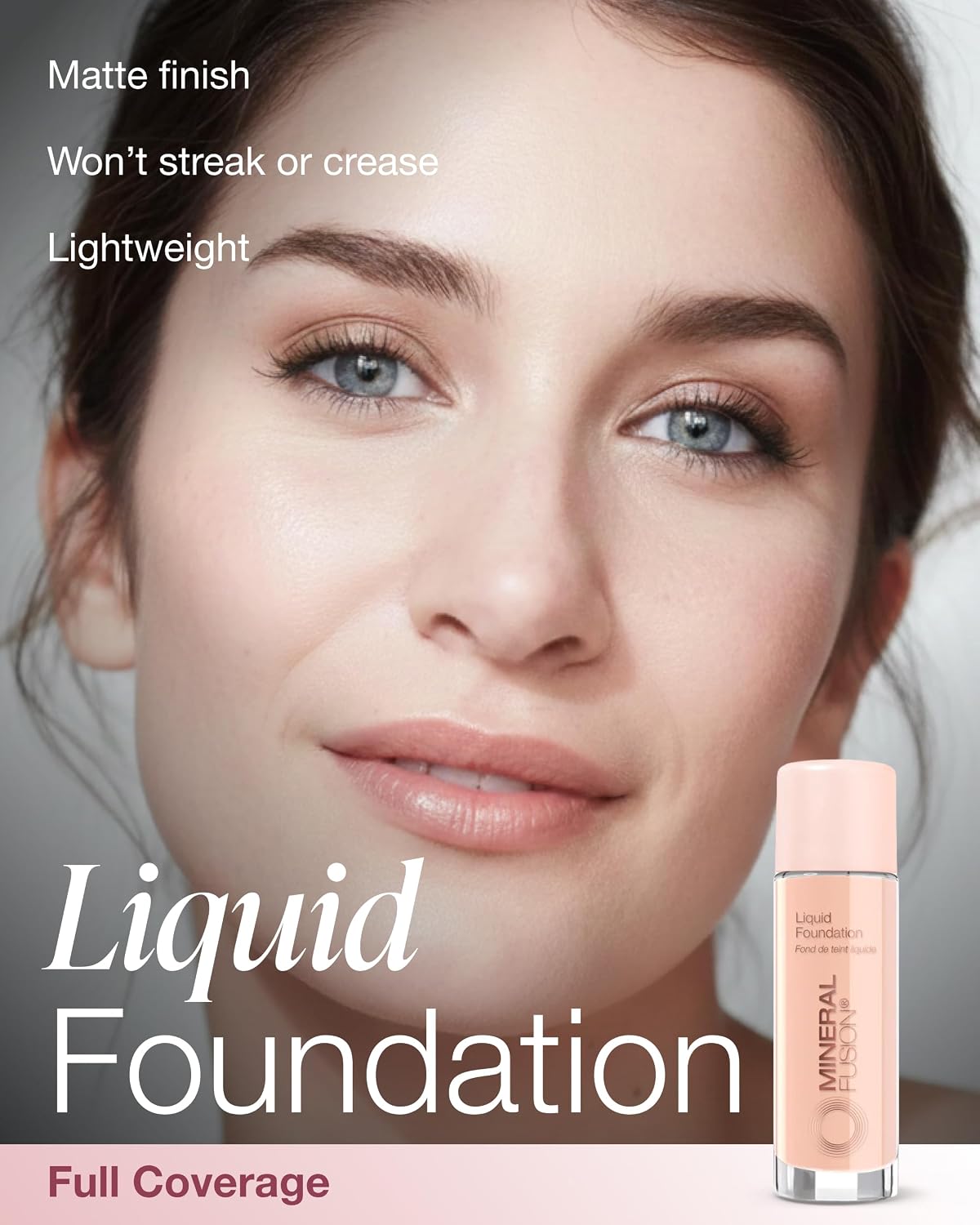 Mineral Fusion Full Coverage Liquid Foundation (Cool 1, Fair), 1 Fl Oz