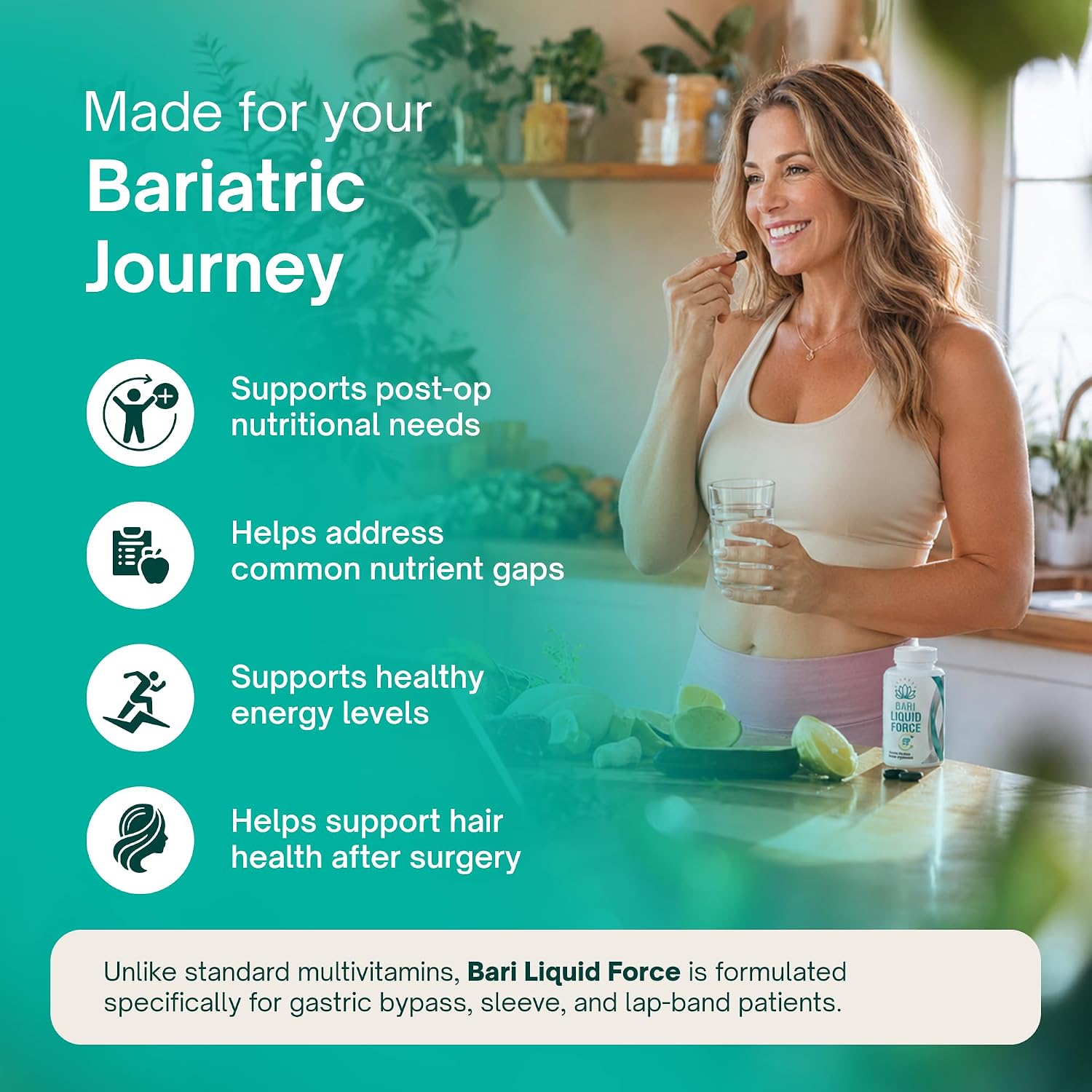 Post Bariatric Multivitamin with Iron Liquid Softgels - 60 Count