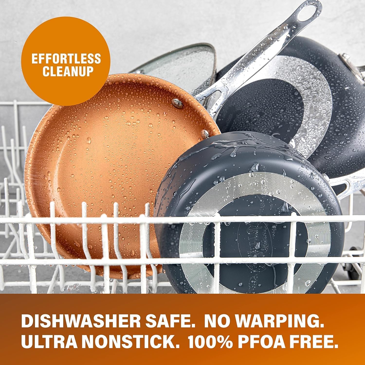 Gotham Steel Hard Anodized Pots and Pans Premium Cookware Set with Ultimate Nonstick Ceramic & Titanium Coating, Oven and Dishwasher Safe, Copper