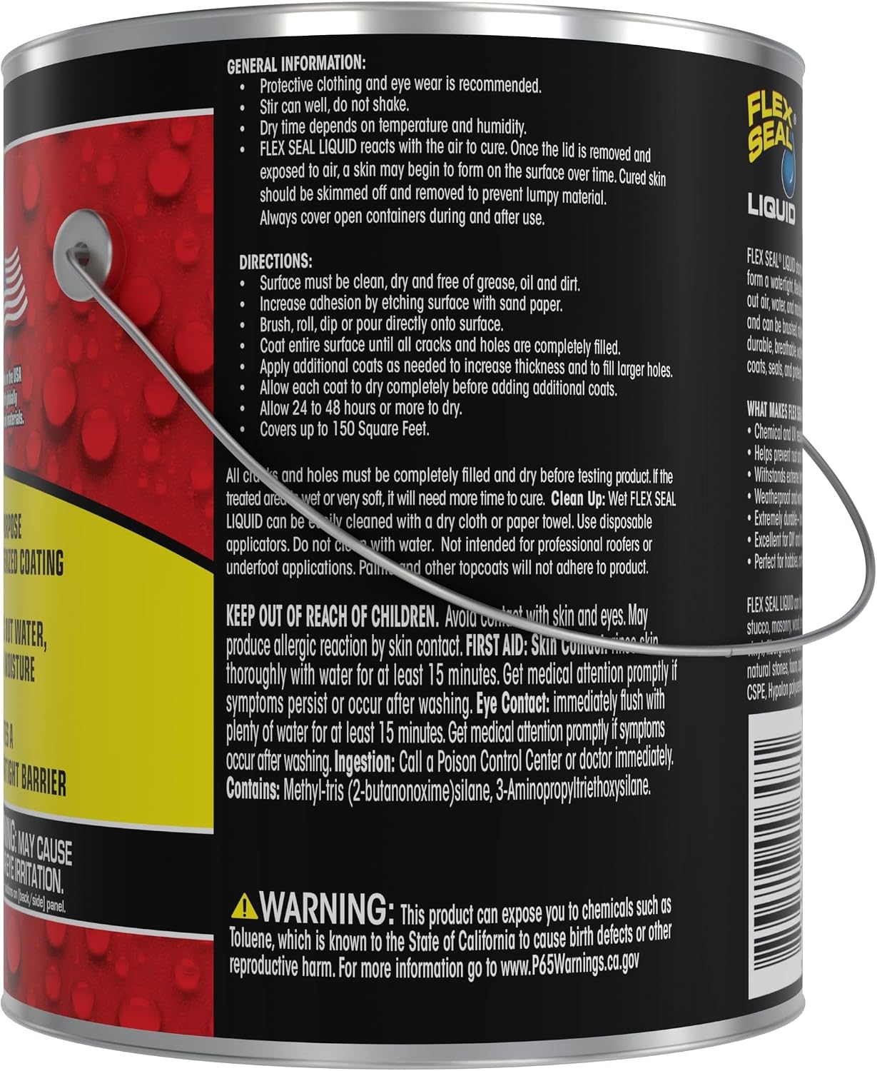 Flex Seal Liquid, Rubber Coating Sealant, Waterproof, Flexible, Breathable, and UV Resistant, Roof Repair, Basements, RV, Campers, Trailers, Marine