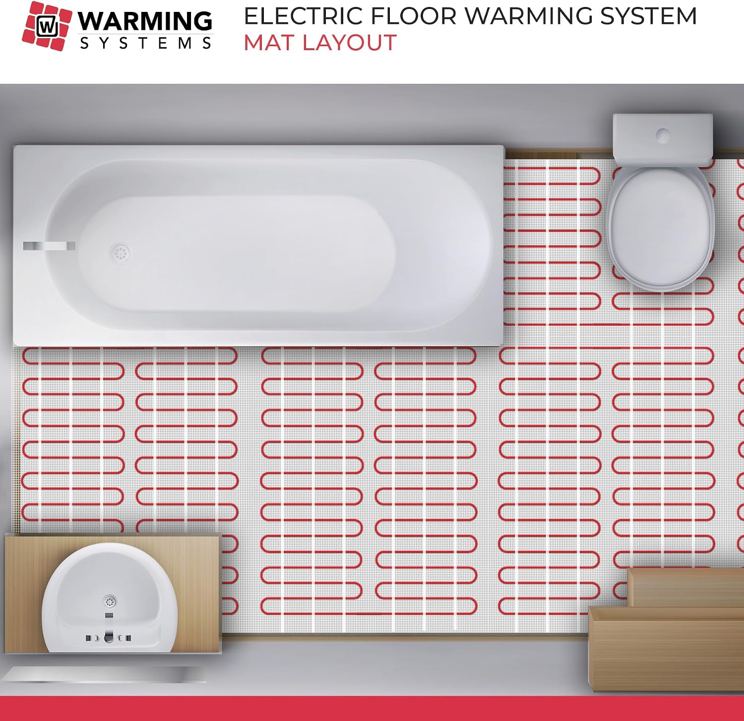 40 Sq Ft 120V Electric Floor Heating System Mat Kit | Premium UDG4-4999 touchscreen thermostat with built-in GFCI, Heating mat, floor sensor & installation monitor included.