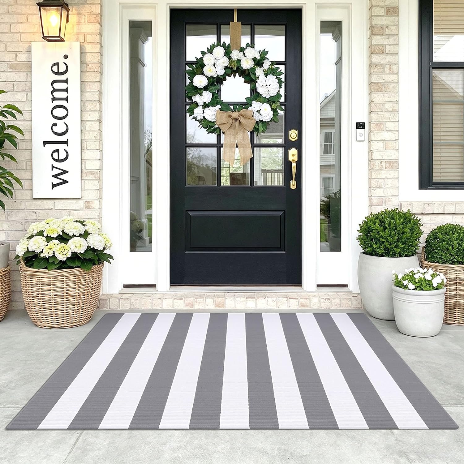 KOZYFLY Black and White Area Rug 3x5 Ft Washable