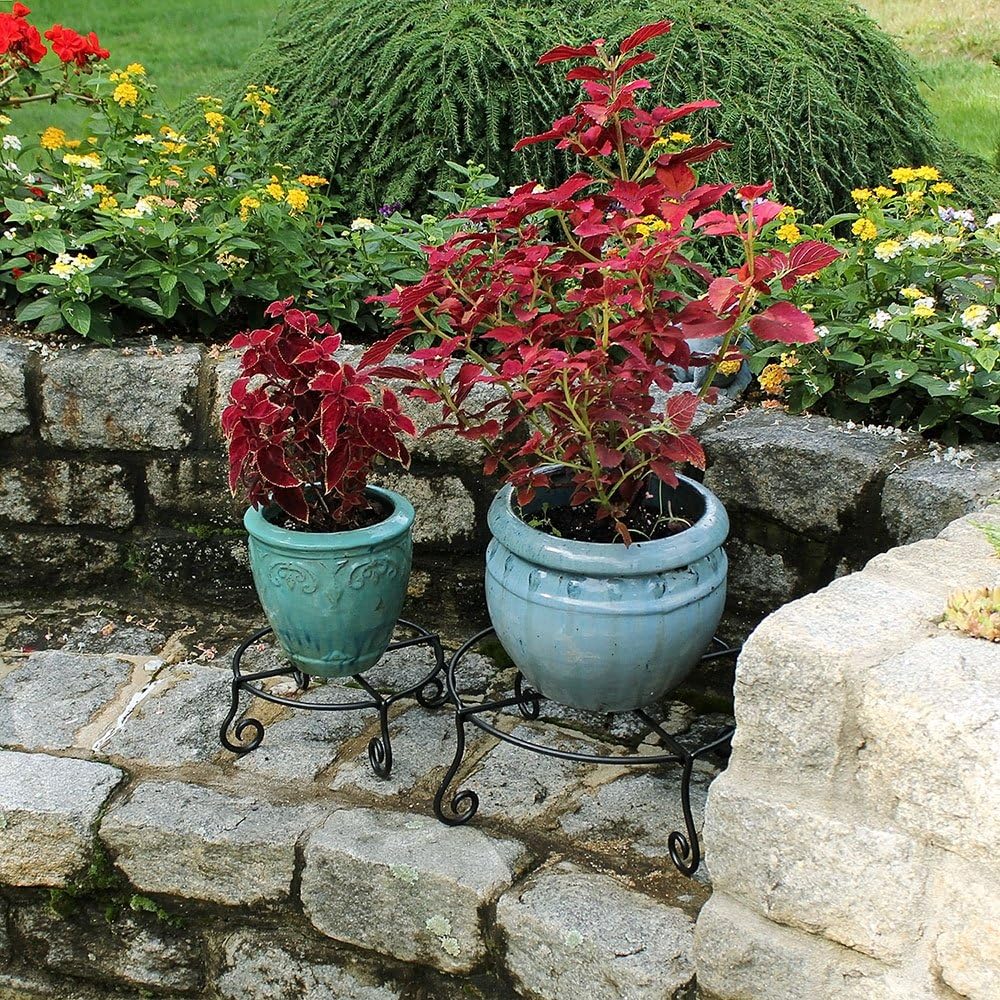 Achla Designs Piazza Flower Pot Plant Stand, Small,Black