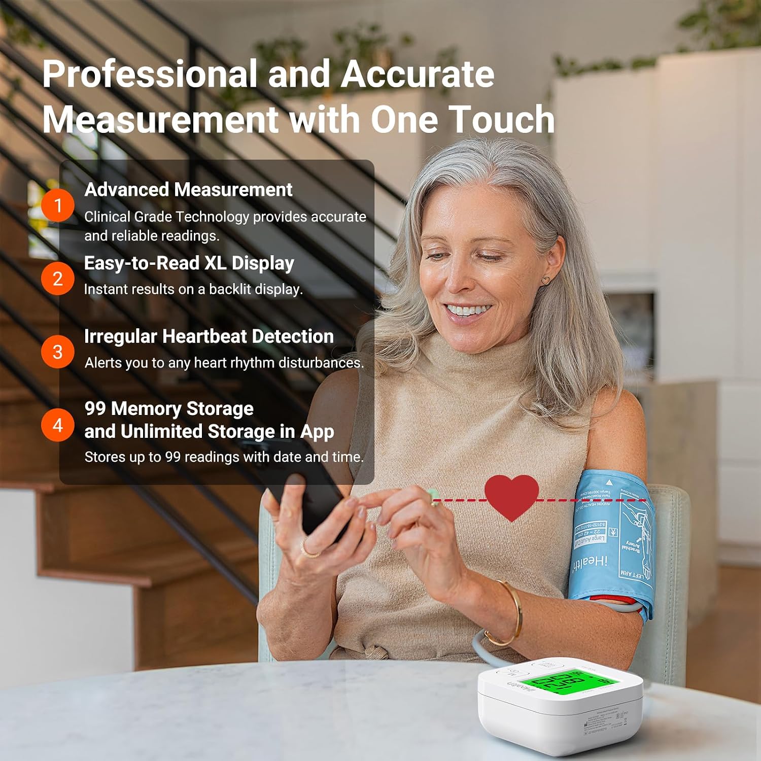iHealth Track Smart Upper Arm Blood Pressure Monitor with Wide-Range Cuff | Bluetooth BP monitor for standard to large adult arms