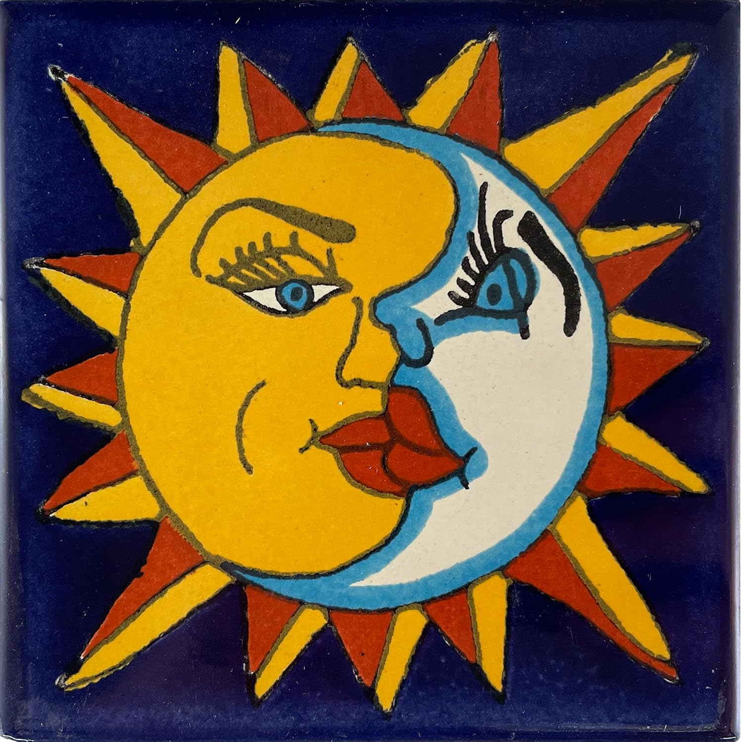4.2x4.2 9 pcs Sun and Moon Talavera Mexican Tile