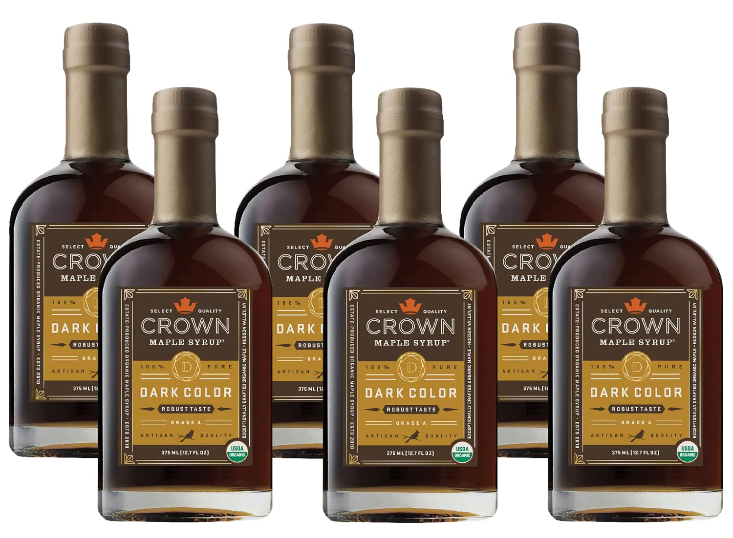 Crown Maple Organic 100% Pure Amber Color Rich Taste Maple Syrup, Flavor Marinades, Cocktails, Pancakes, Squash & Bacon, 12.7 Fl Oz