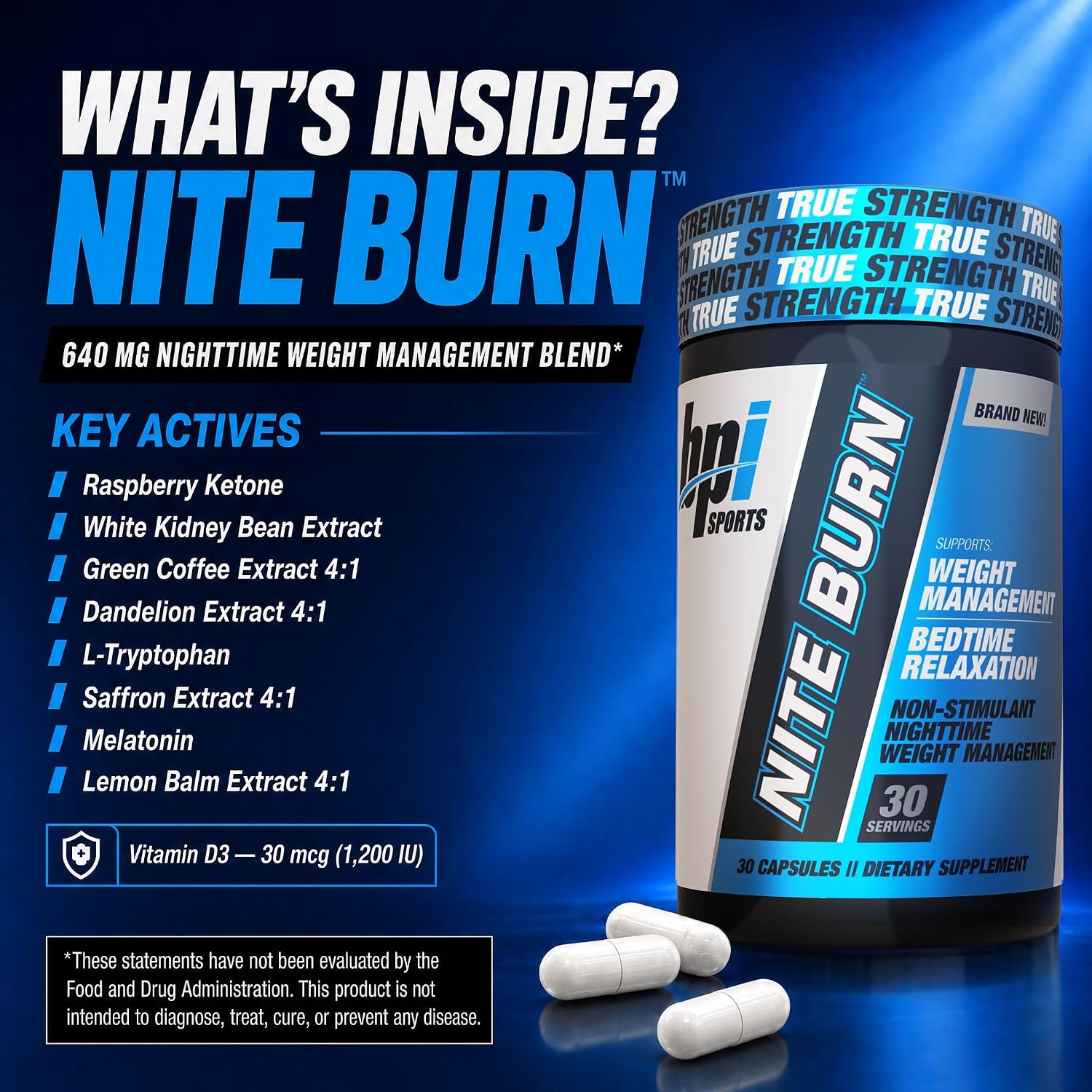 BPI Sports Nite burn – Nighttime Fat Burner & Sleep Support – Keto-Friendly – Weight Loss, Burn Fat, Relaxation