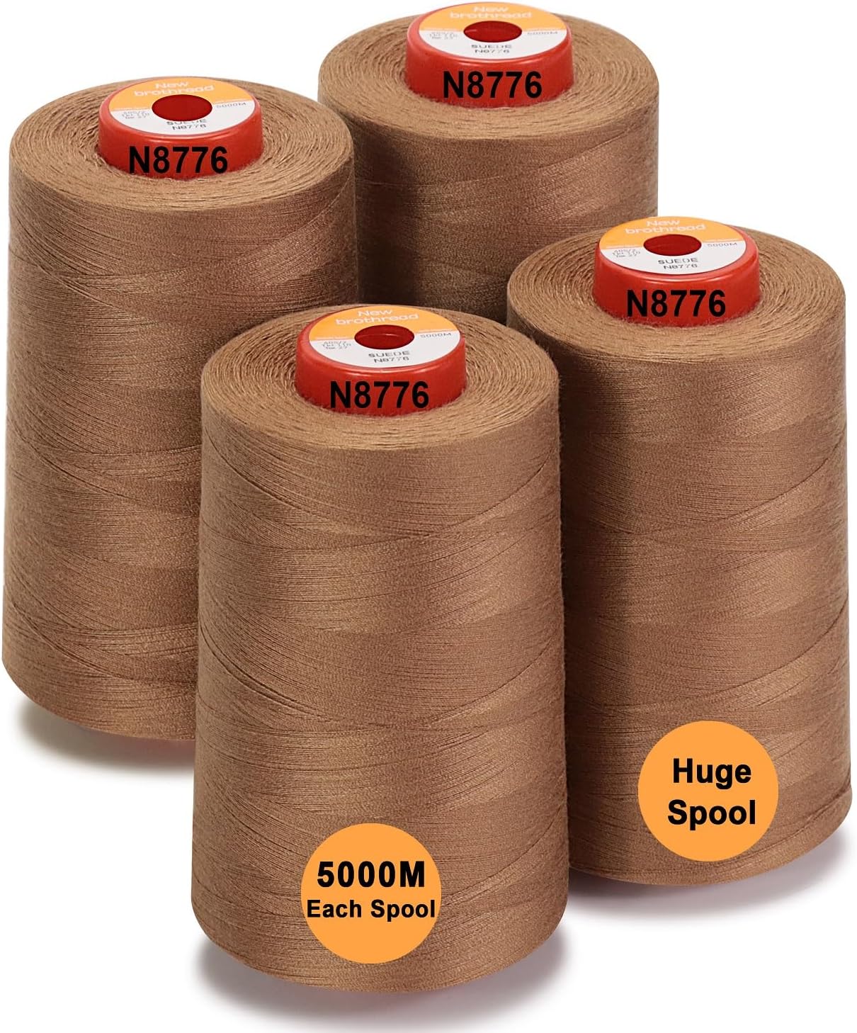 New brothread 4 Large Cones All Purpose Polyester Thread -Cream