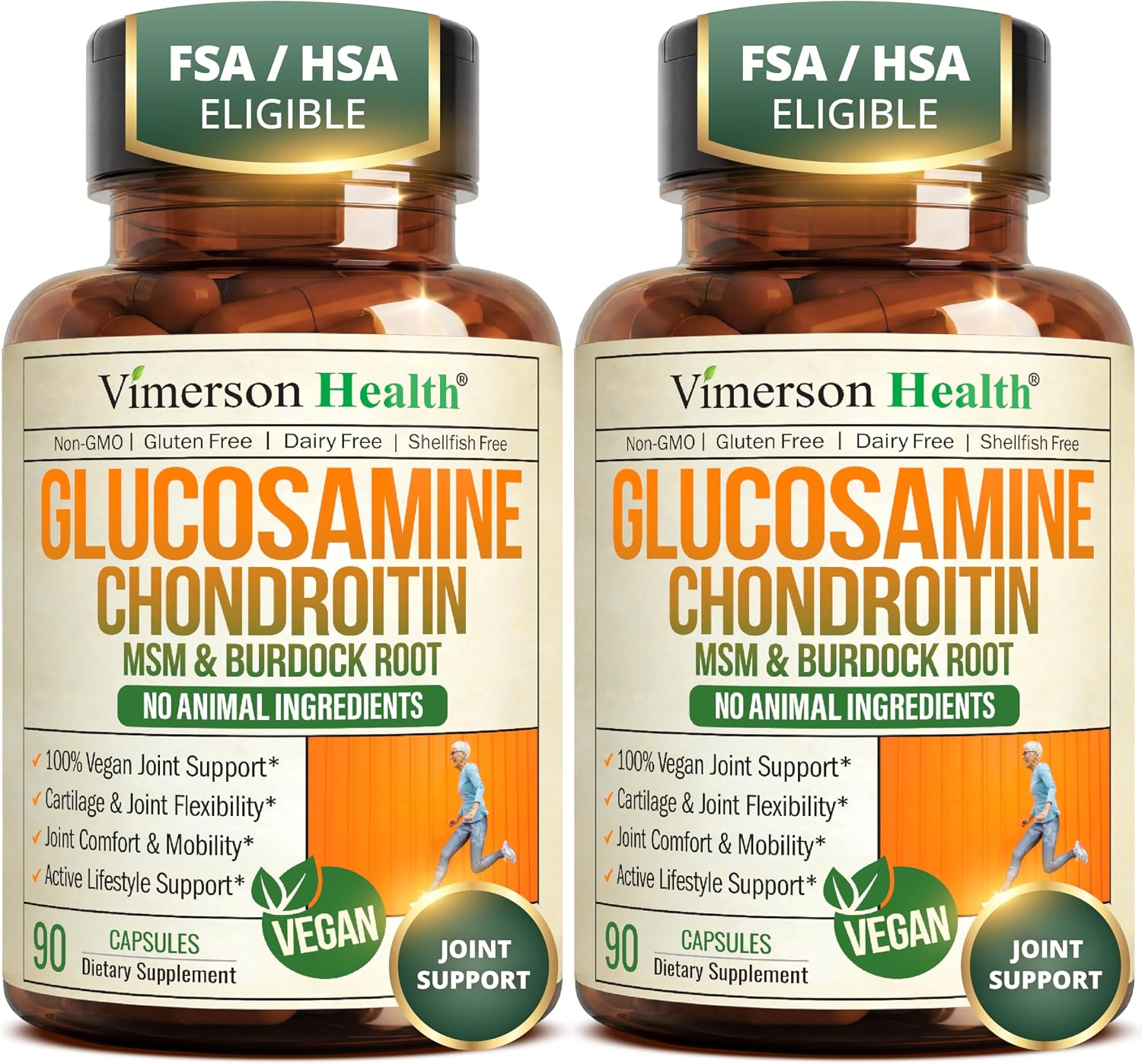 Glucosamine Chondroitin MSM – Joint Support Supplement for Women and Men with Glucosamine Sulfate 1500 mg, Chondroitin and MSM – for Cartilage, Joint Health and Flexibility – 90 Capsules