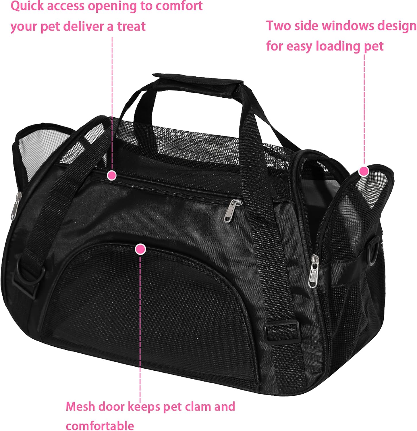 MuchL Cat Carrier for Cats Soft-Sided Travel Pat Carrier for Cat with Wooden Padding Board Airline Approved Lightweight Comfortable Cat Bag for